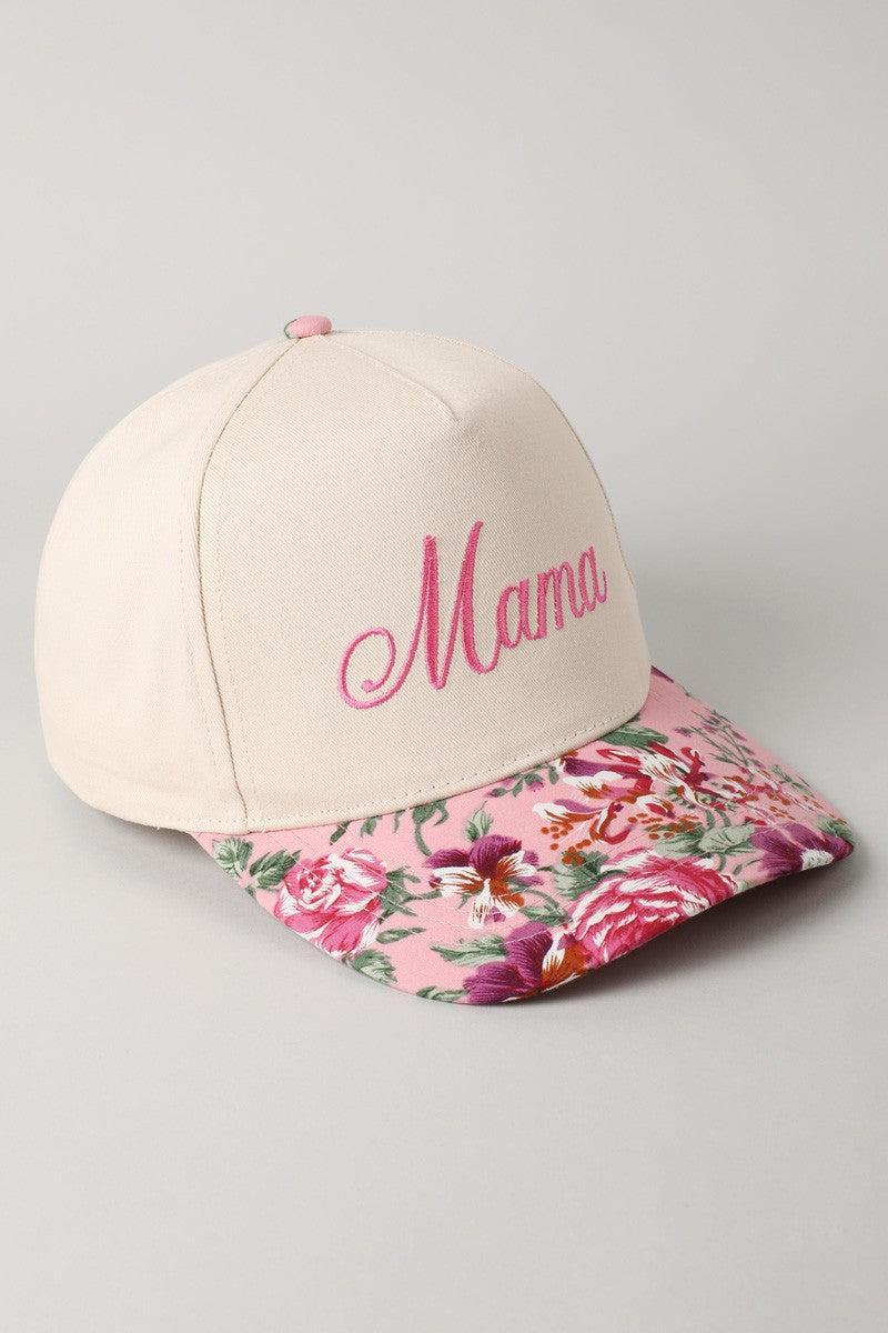 Mama Embroidery Floral Two-Tone Trucker Hat Product Image
