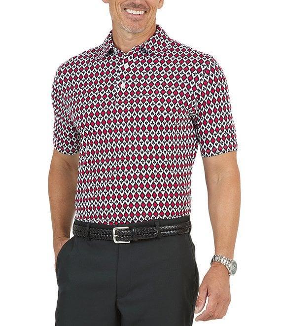 IBKUL Casino Royale Printed Short Sleeve Polo Shirt Product Image