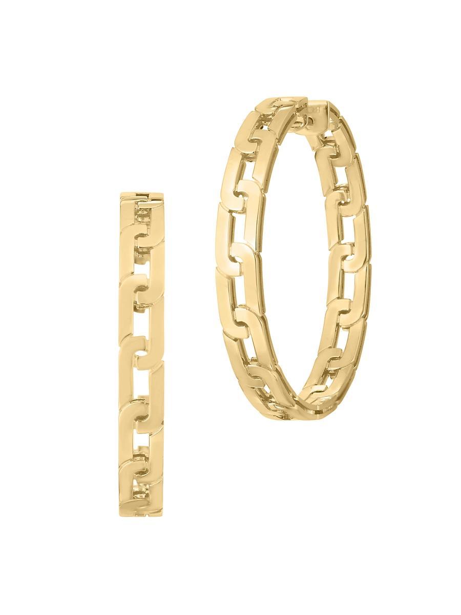 Womens Navarra 18K Yellow Gold Hoop Earrings/34MM Product Image