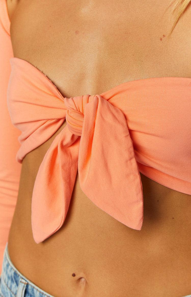 Houston Orange Strapless Crop Top And Bolero Product Image