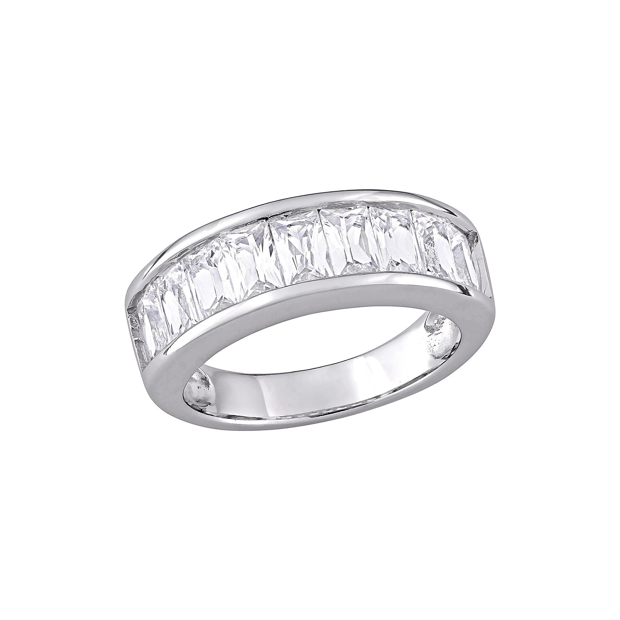 Stella Grace Sterling Silver Lab-Created White Sapphire Anniversary Band, Women's, Size: 5.50 Product Image