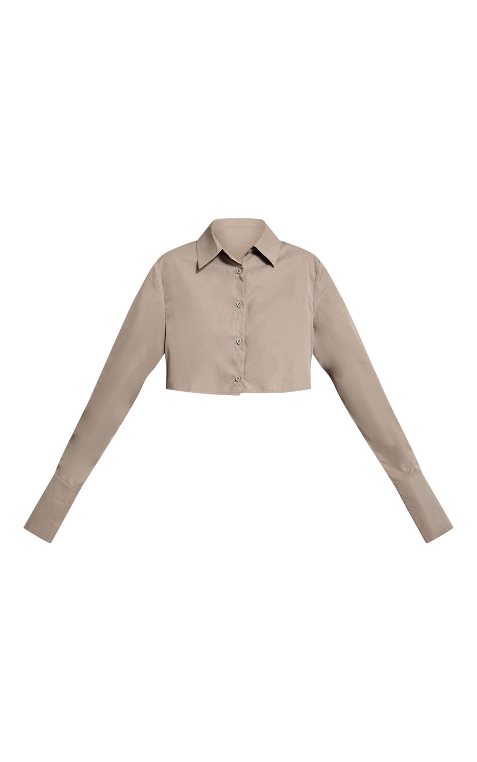 Dark Khaki Cropped Shirt Product Image