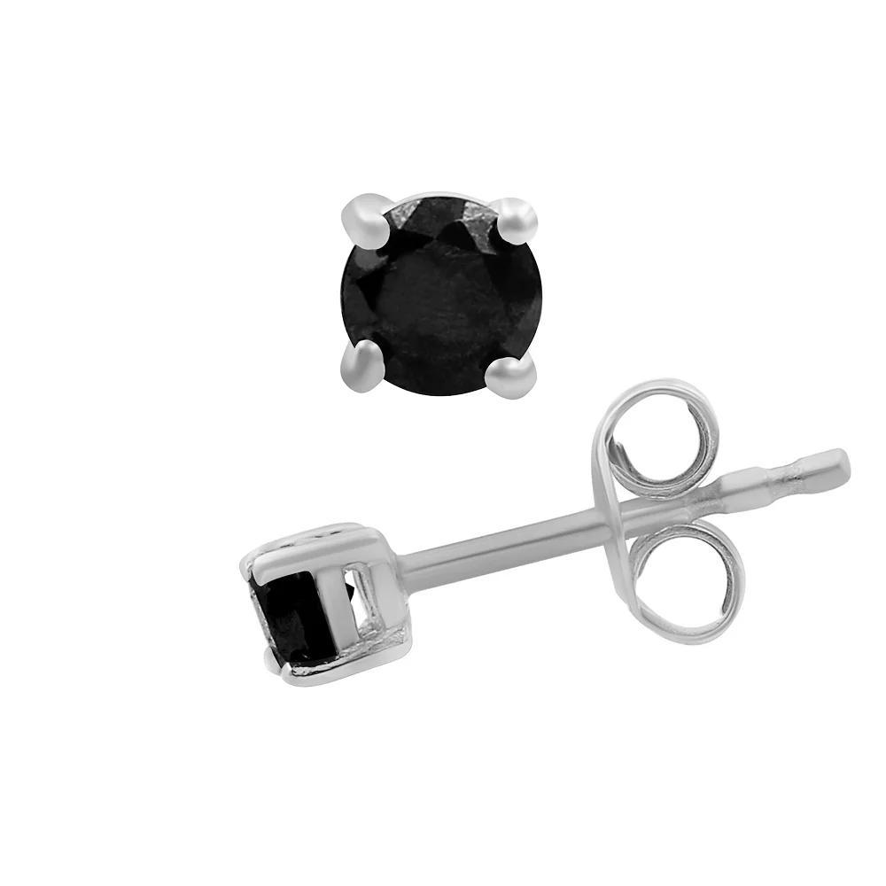 Jewelexcess 14k White Gold 1/2 Carat T.W. Black Diamond Solitaire Earrings, Womens Product Image