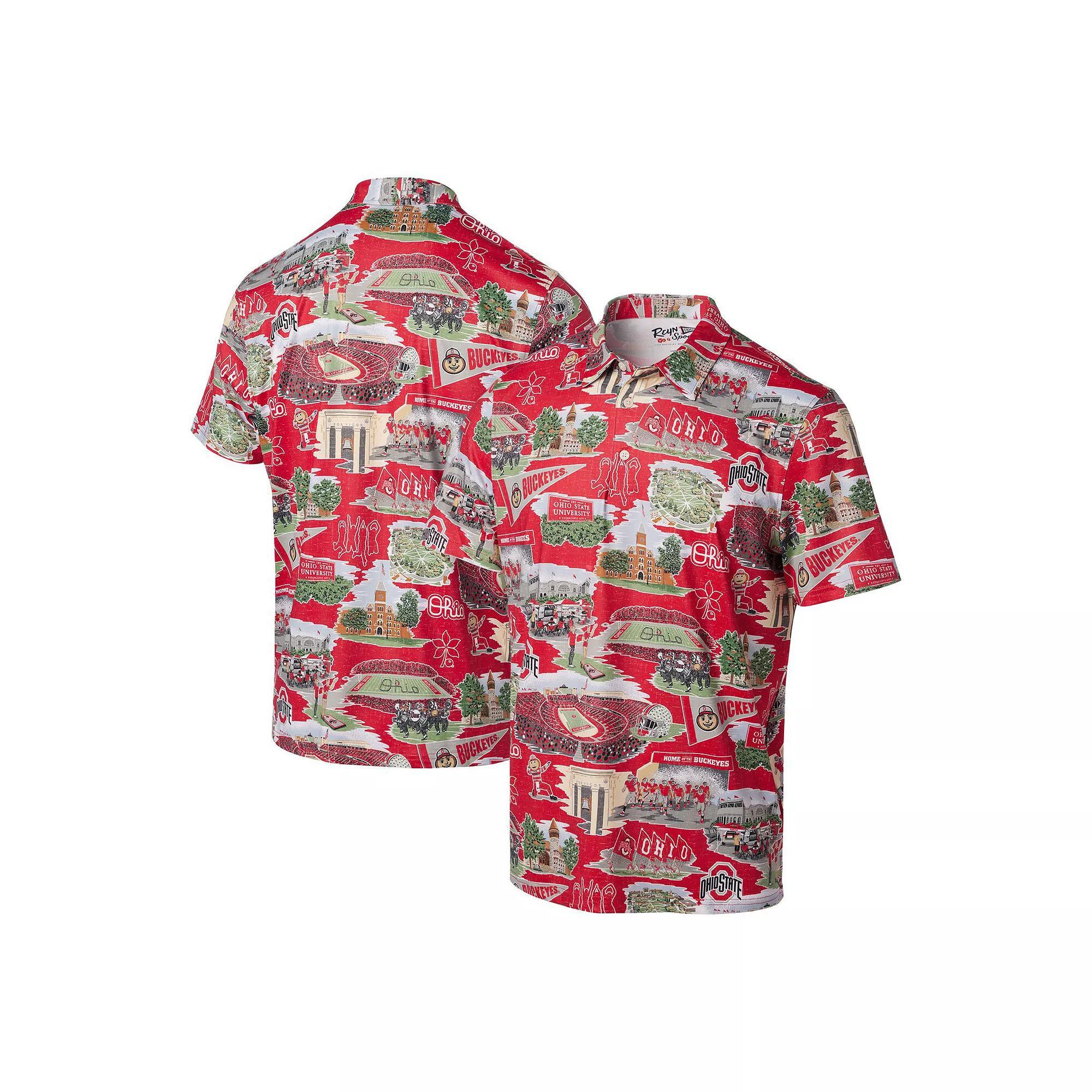 Men's Reyn Spooner Scarlet Ohio State Buckeyes Scenic Polo, Size: Small, Red Product Image