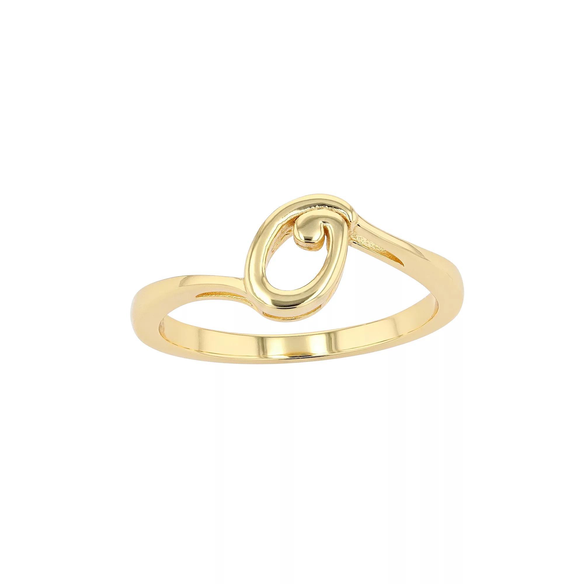 Traditions Jewelry Company 18k Gold Over Silver Script Initial Ring, Womens Product Image