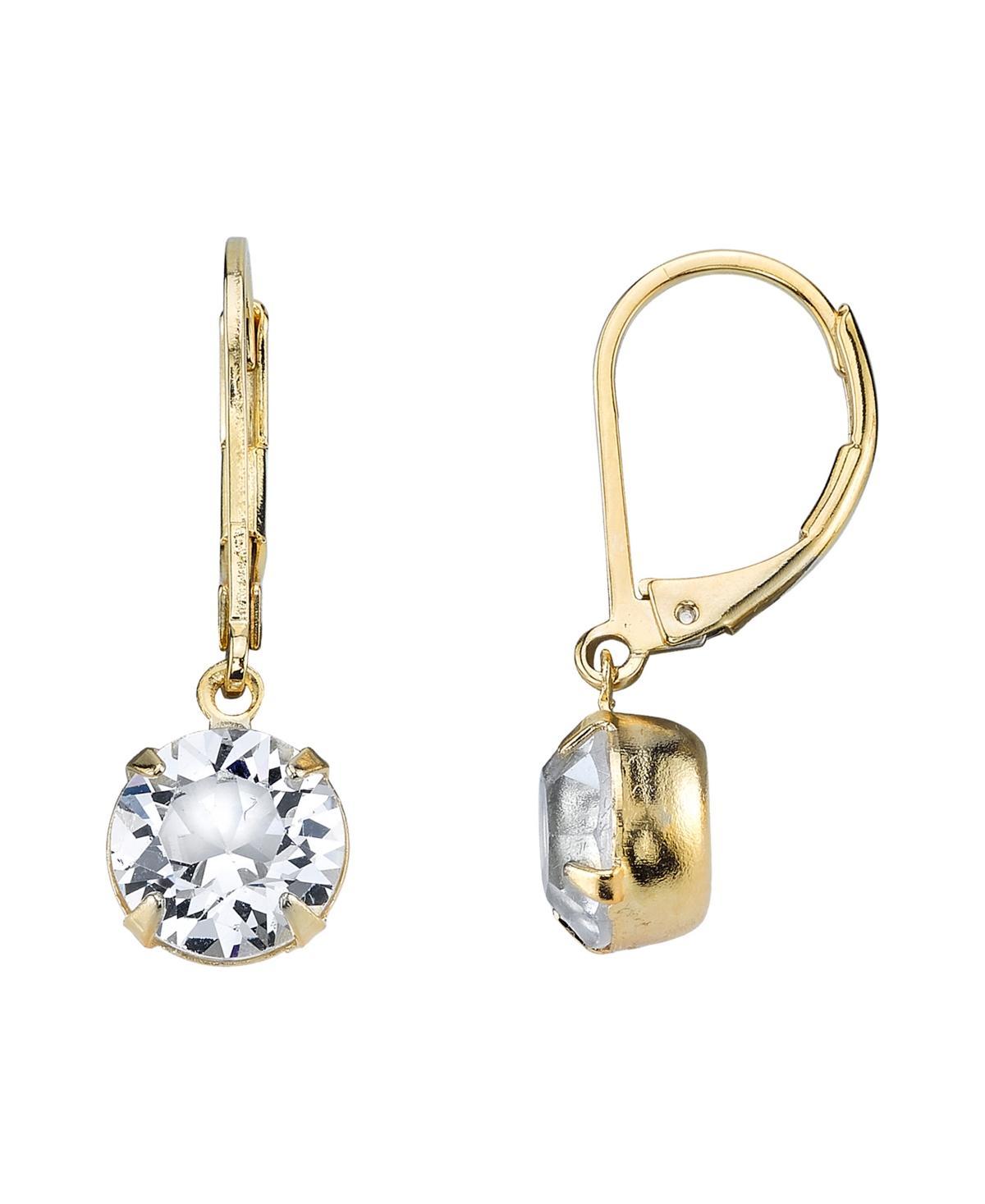 1928 Crystal Double Drop Earrings, Womens, Gold Tone Product Image