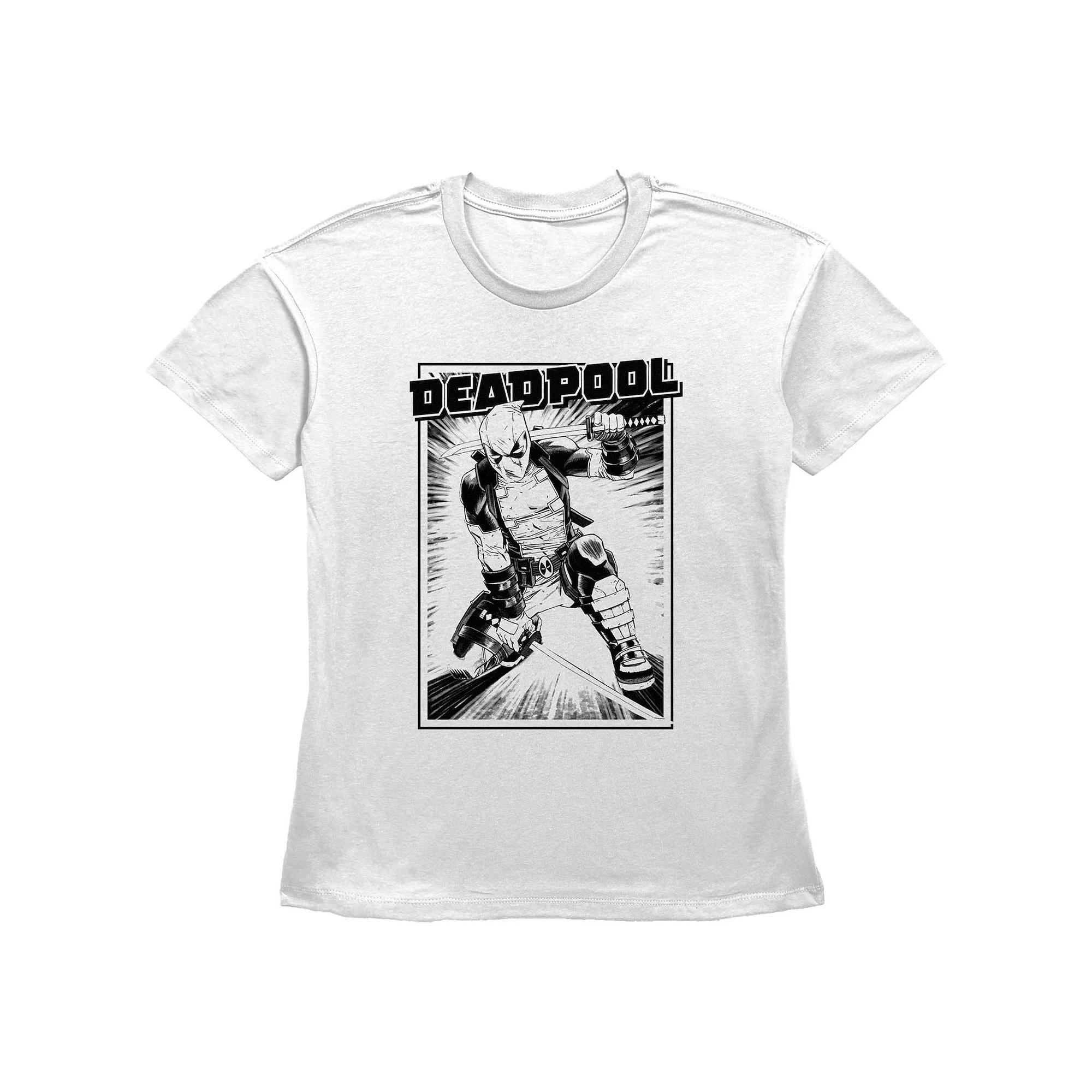 Women's Marvel Deadpool Samurai Stance Graphic Tee, Size: Medium, White Product Image