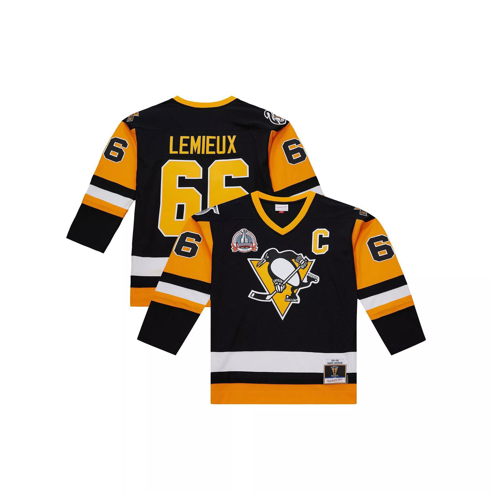 Men's Mario Lemieux Black Pittsburgh Penguins 1991-92 Power Play Jersey, Size: 3XL Product Image