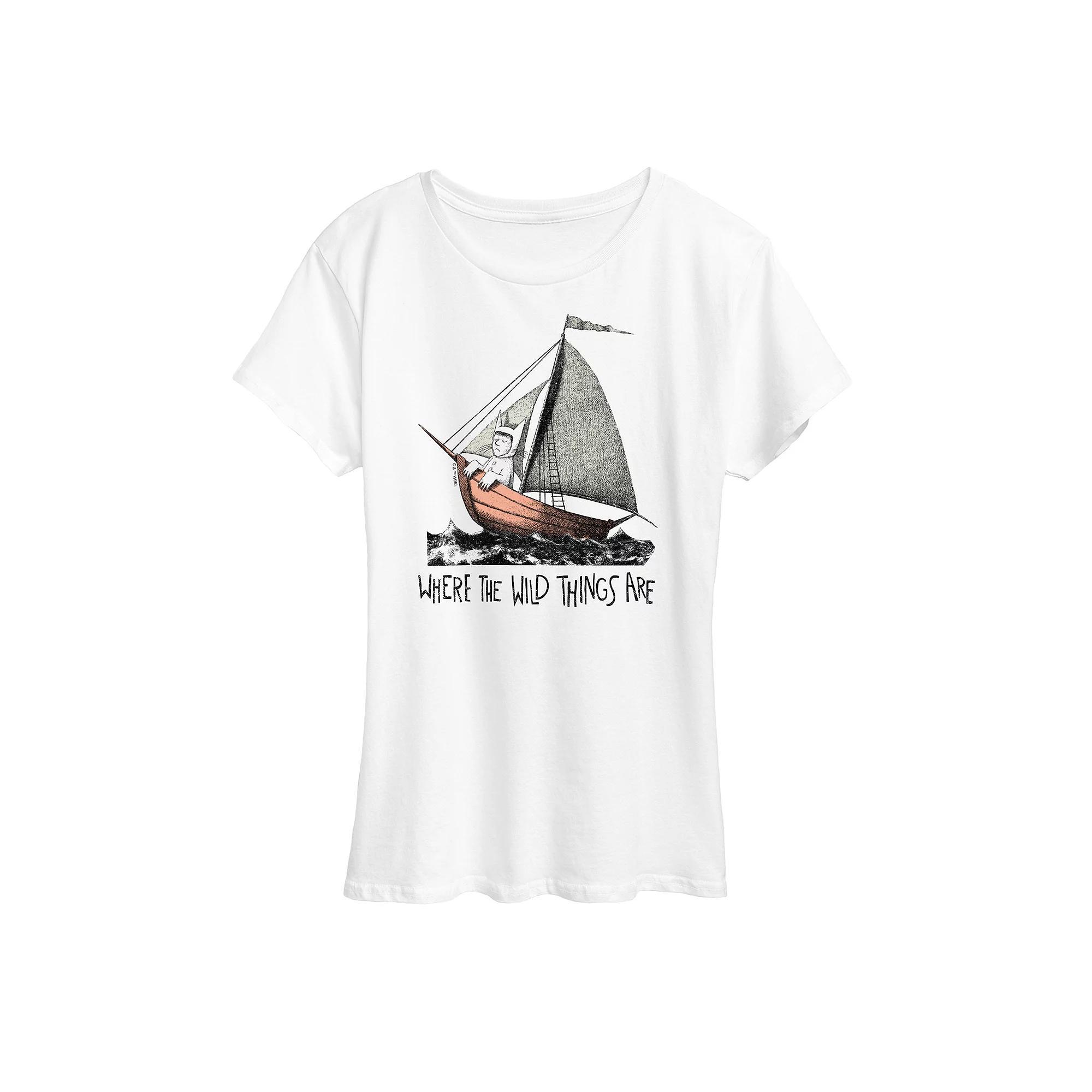 Womens Where The Wild Things Are Boat Graphic Tee Product Image