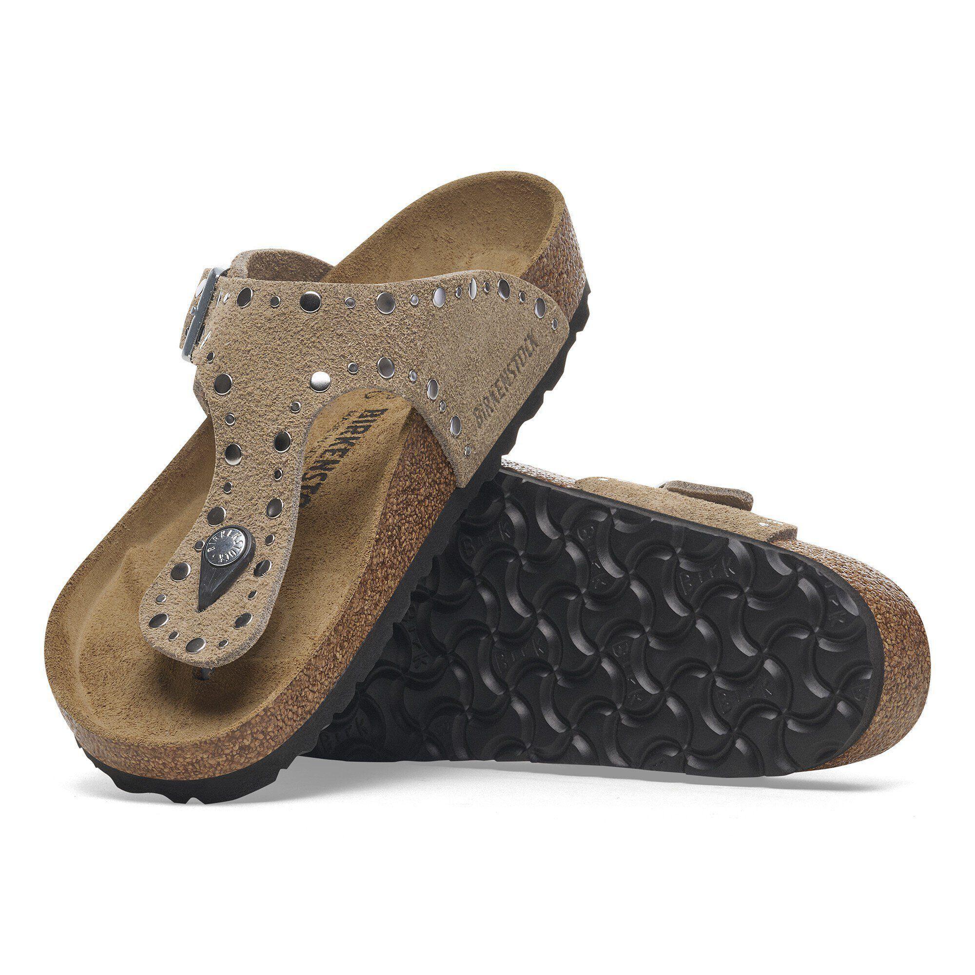 Gizeh Rivets Suede Leather Taupe Product Image