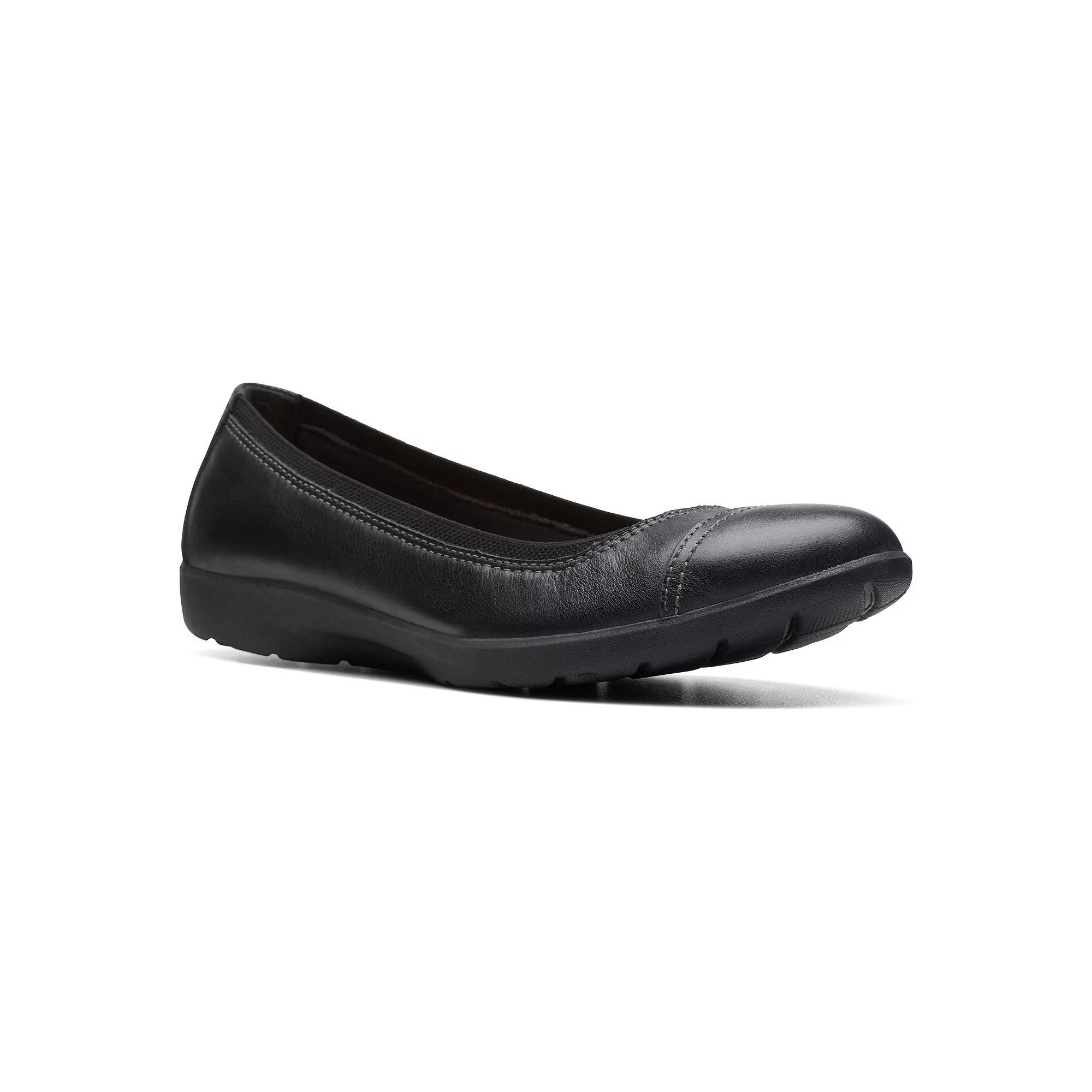 Clarks® Meadow Opal Women's Leather Casual Shoes, Size: 11 Wide, Black Product Image