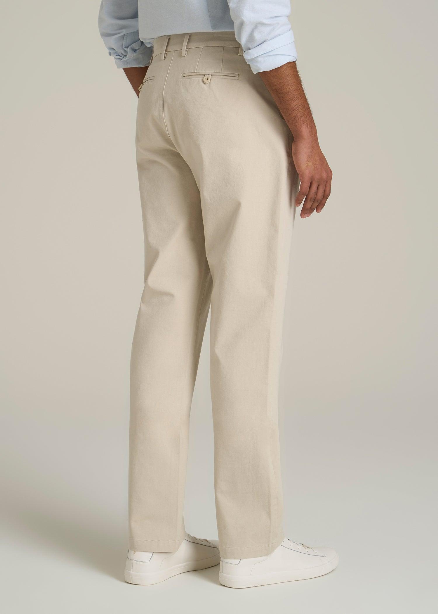 4 Way Stretch Commuter STRAIGHT Leg Chino Pants for Tall Men in Light Stone Product Image