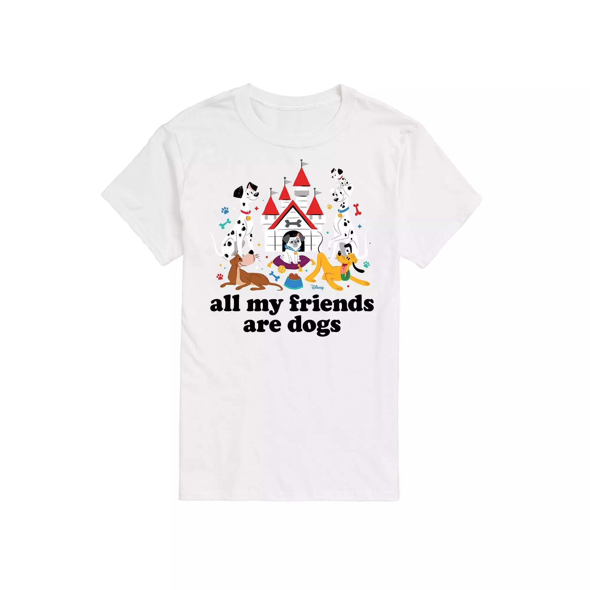 Disney Mens All My Friends Are Dogs Graphic Tee Grey Gray Product Image