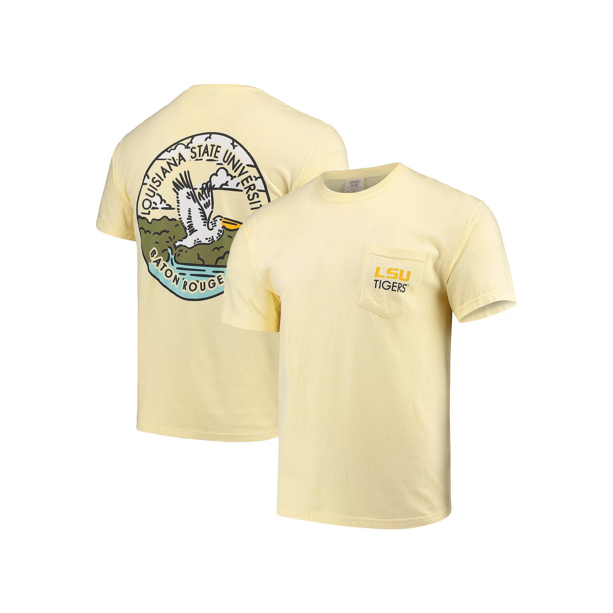 Mens LSU Tigers Circle Scene Comfort Colors Pocket T-Shirt Product Image