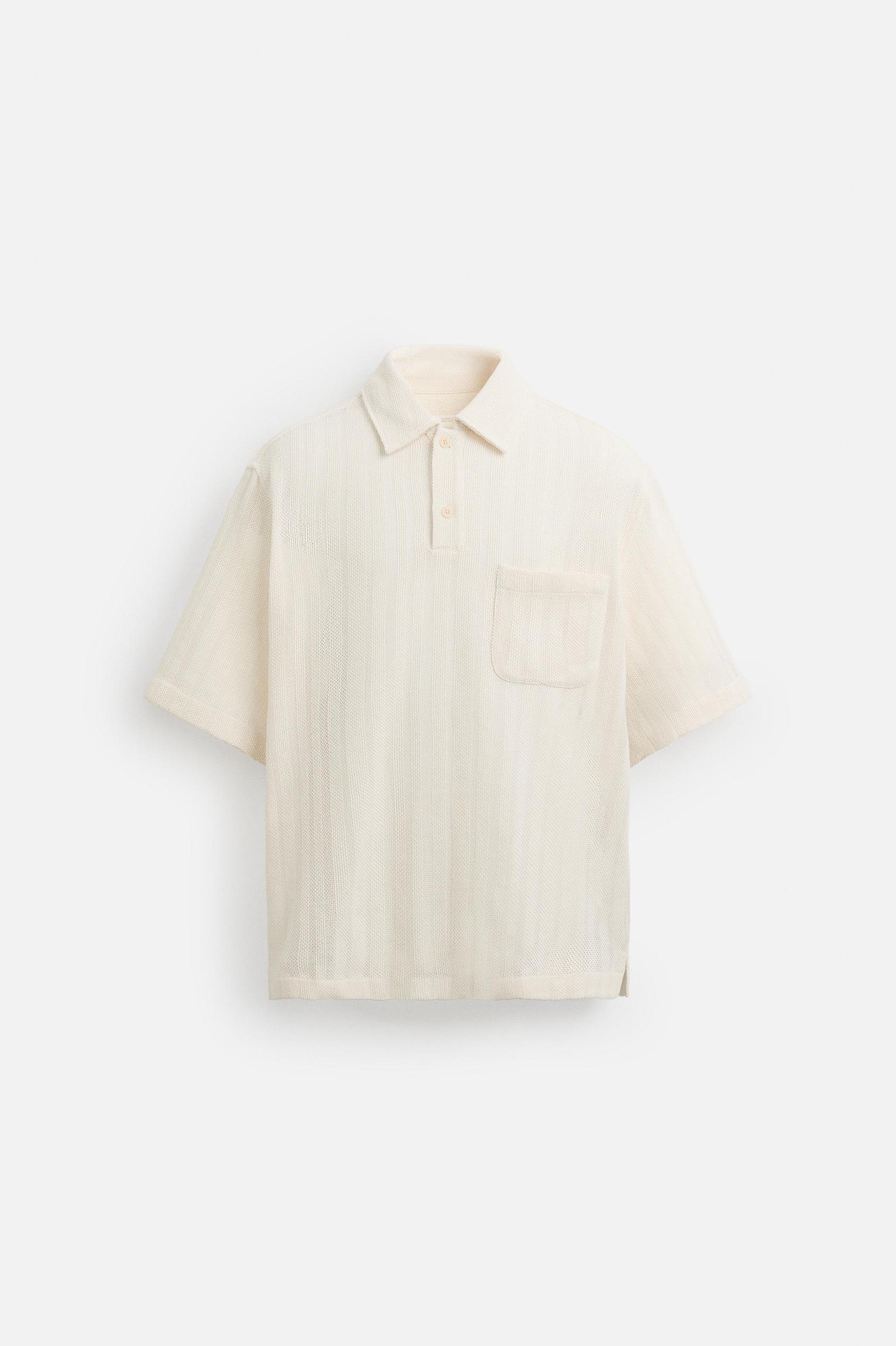 TEXTURED KNIT POLO SHIRT Product Image
