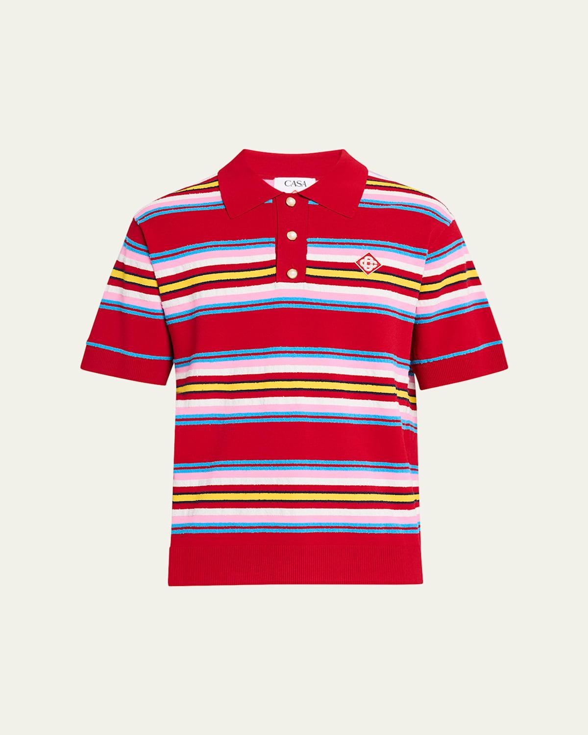 Mens Striped Polo Shirt Product Image