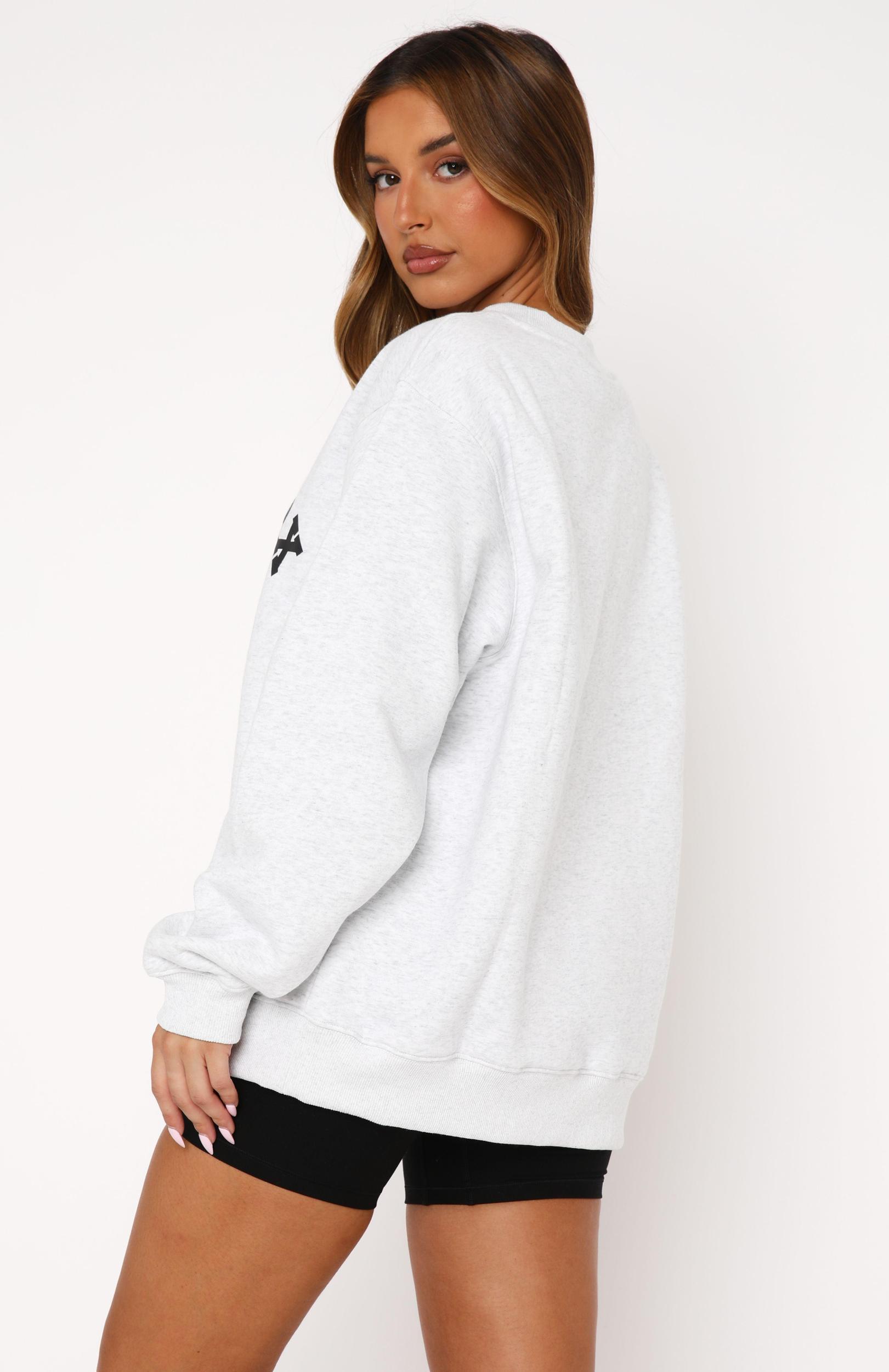 Down To The Wire Oversized Sweater Grey Marle Product Image