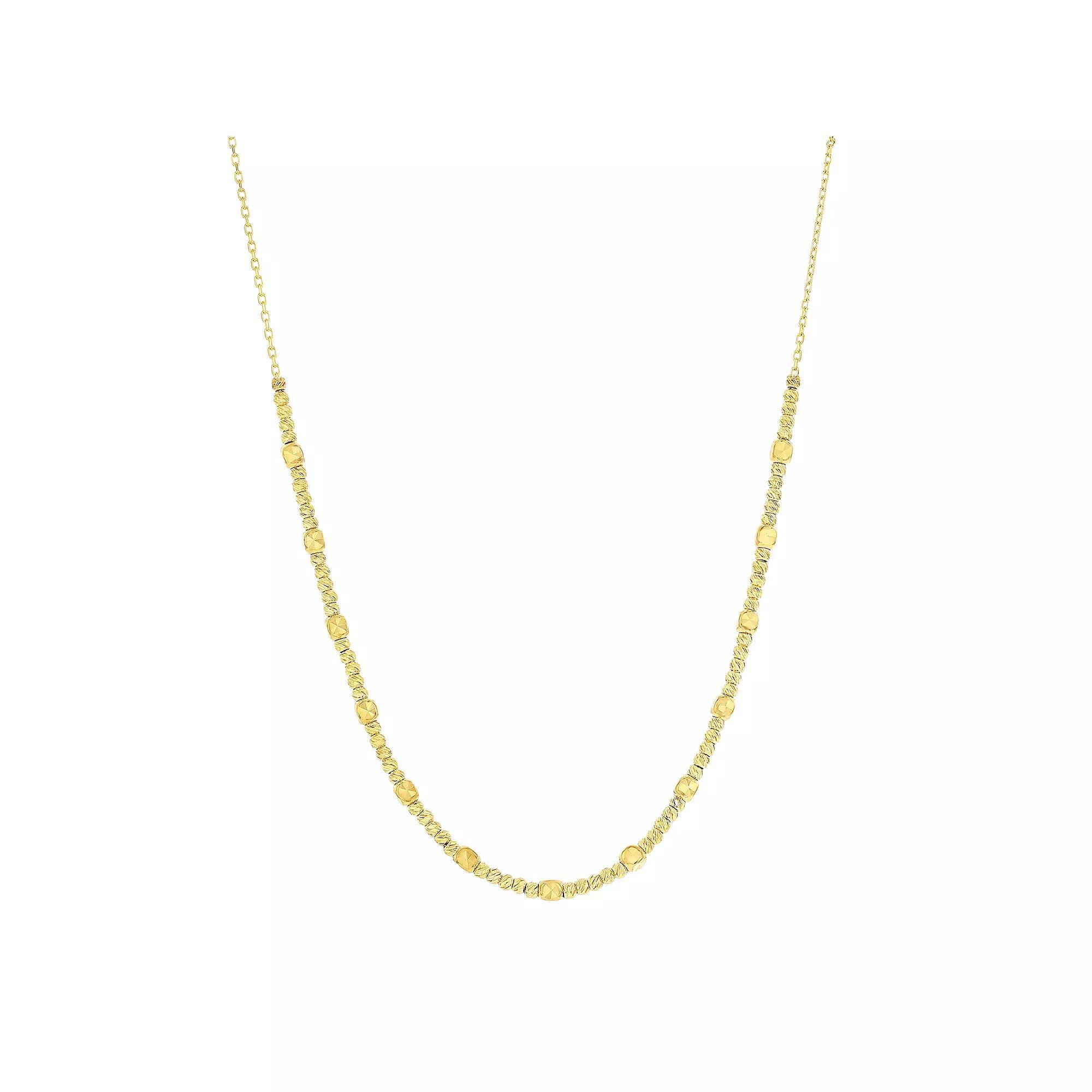 Divine Gold 14k Gold Beaded Necklace, Women's, Size: 16-18" ADJ Product Image