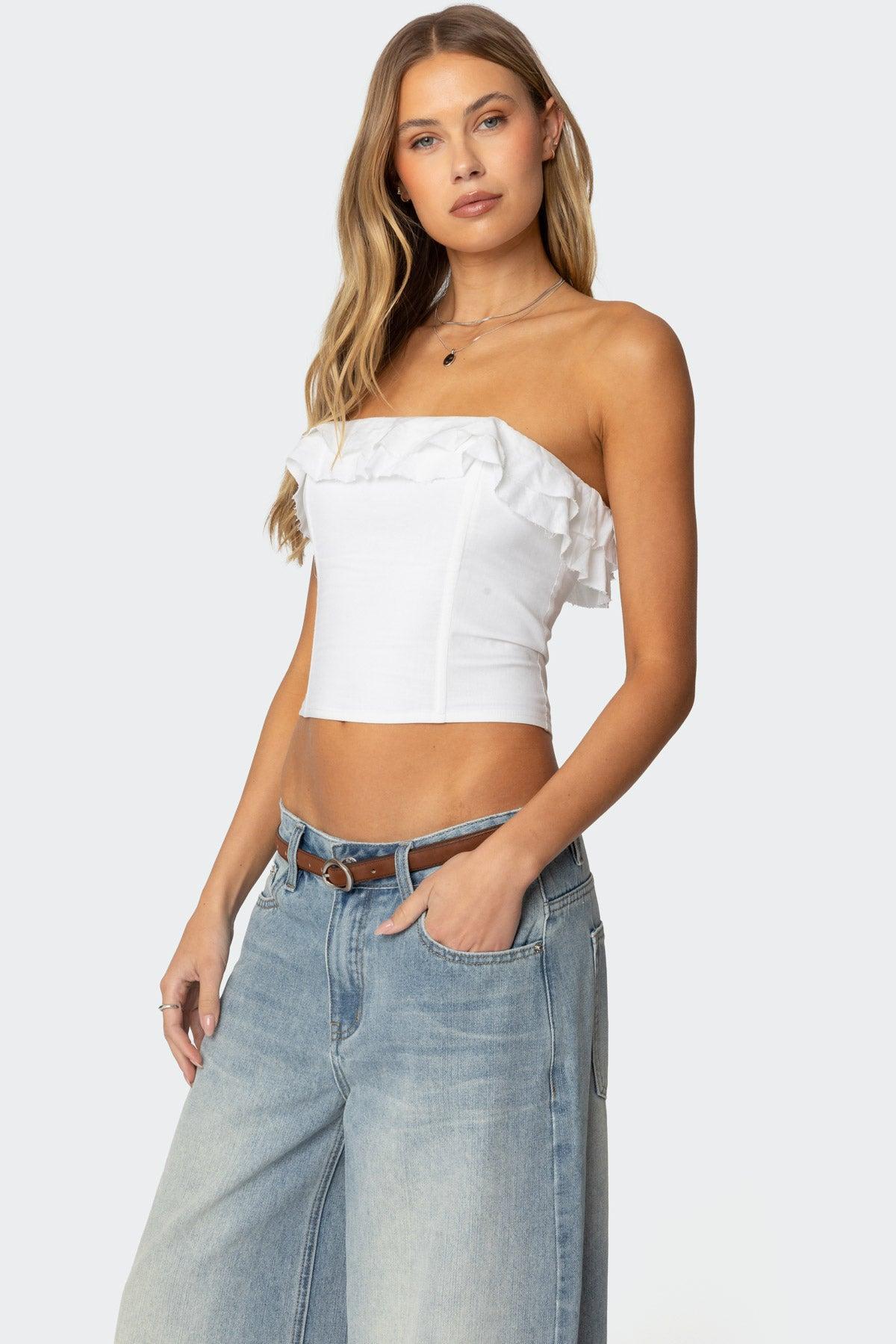 Litsa Ruffled Linen Look Corset Product Image