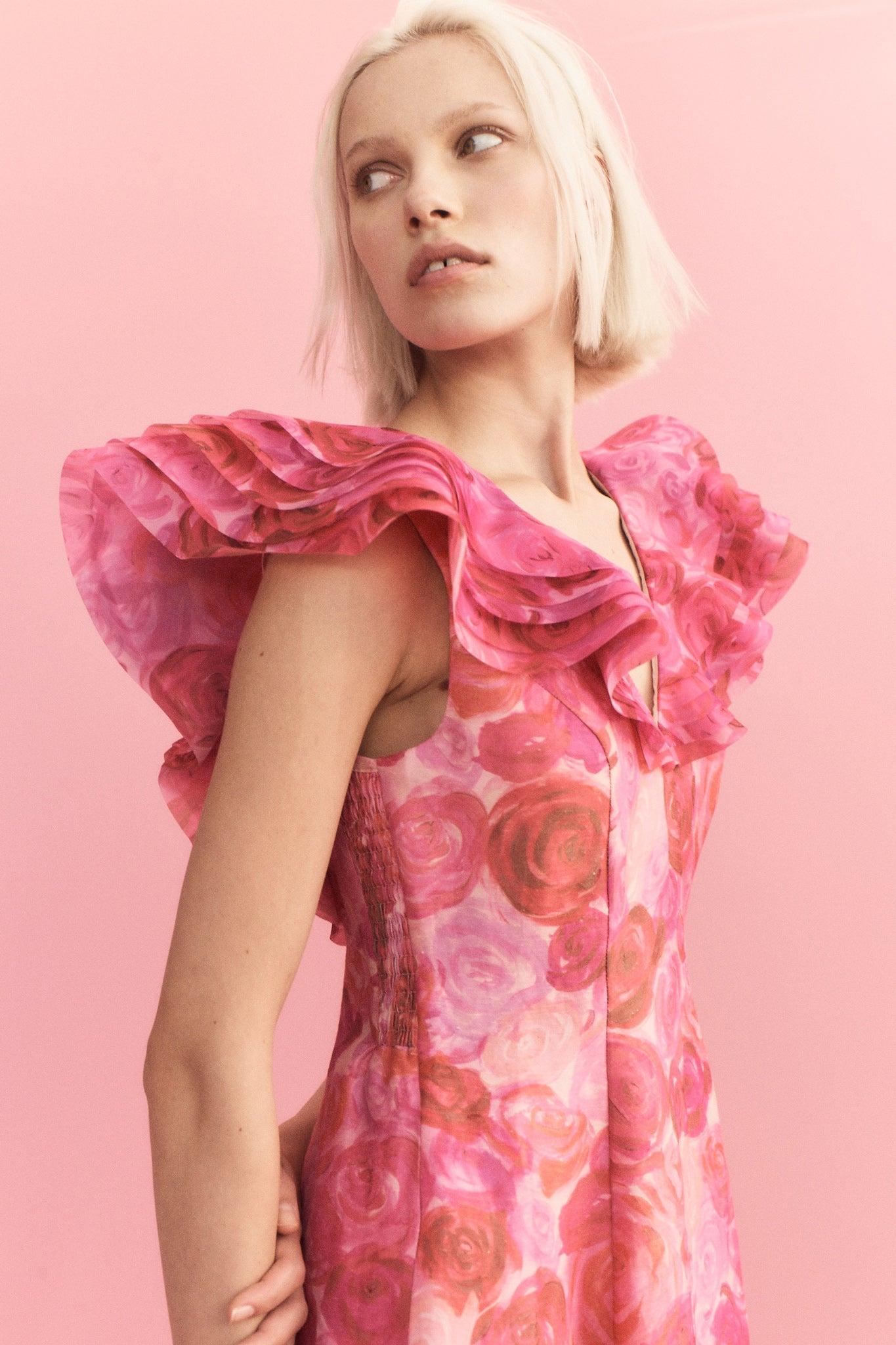 Enchanted Plunge Midi Dress Product Image