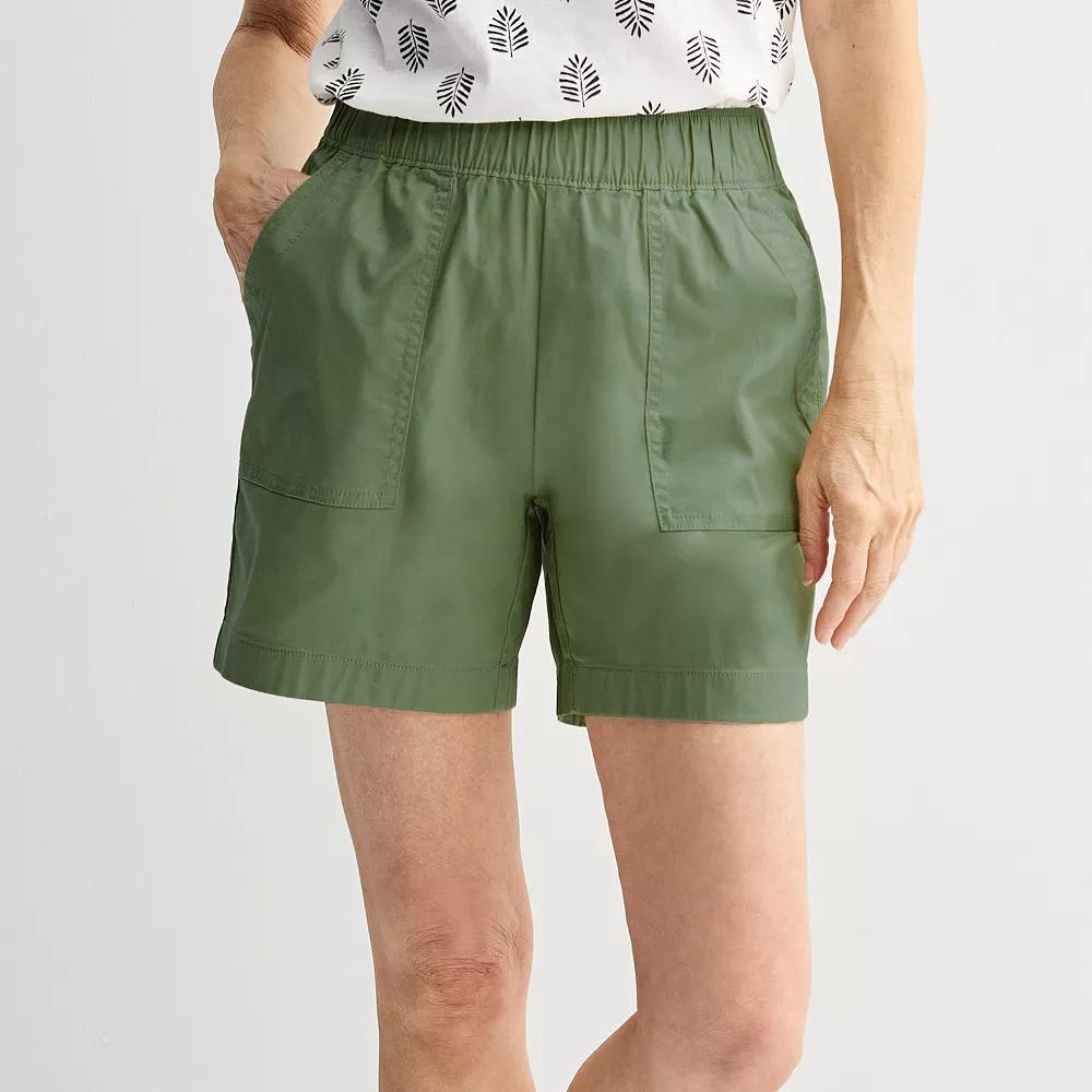 Petite Croft & Barrow® Pull On Twill Shorts, Women's, Size: XL Petite, Manolo Green Product Image