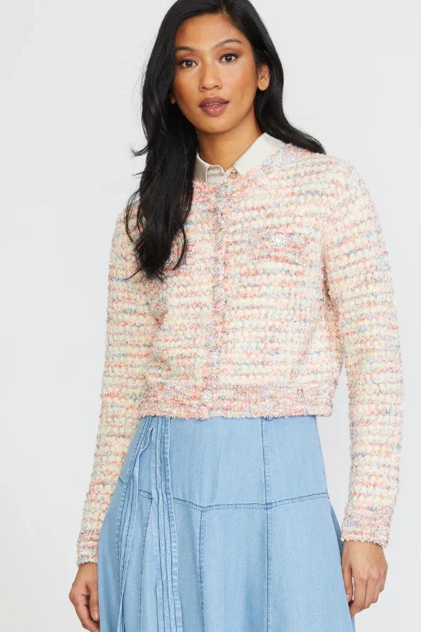 Chenille Mixed Tweed Cardigan Product Image