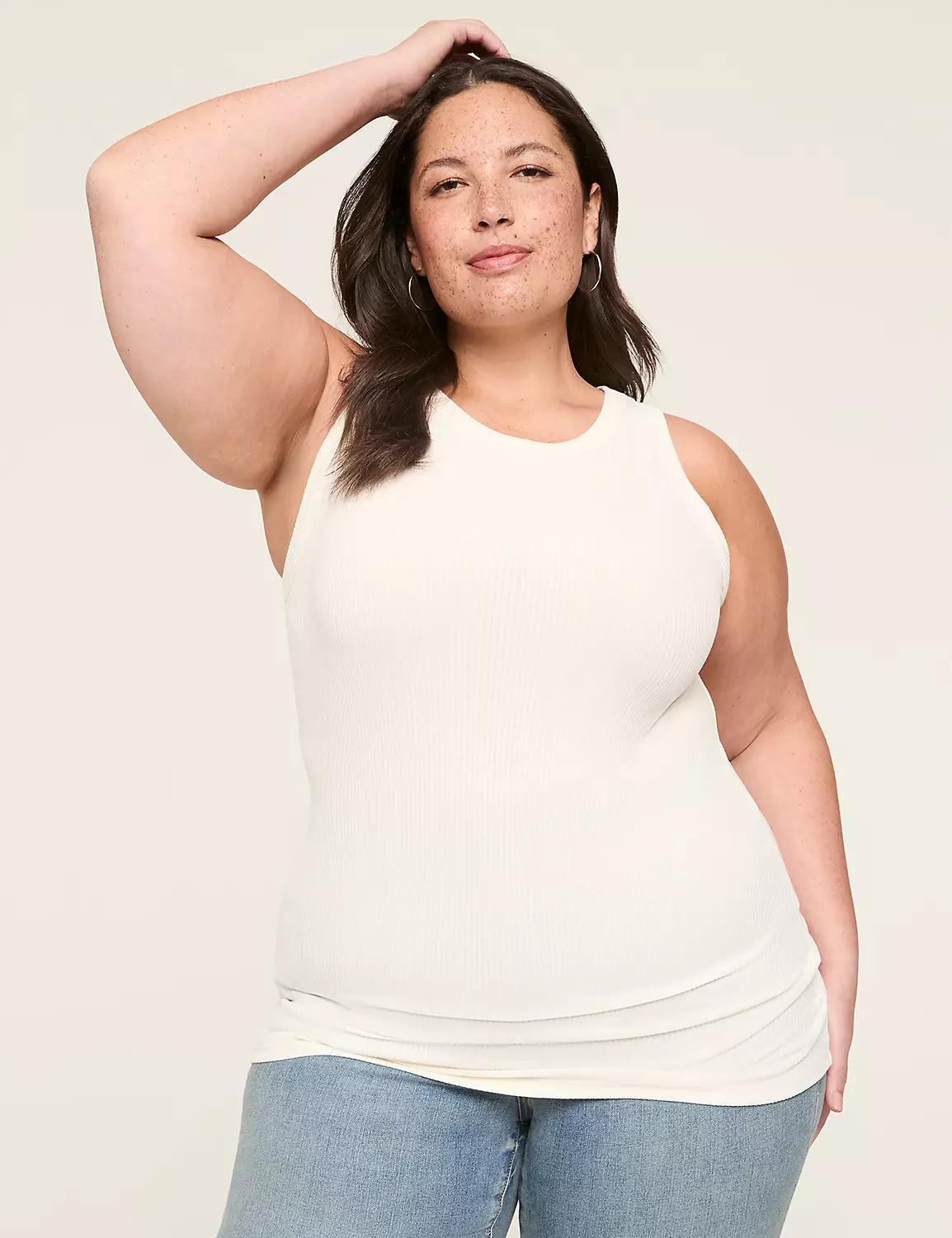 High-Neck Rib Tank Product Image