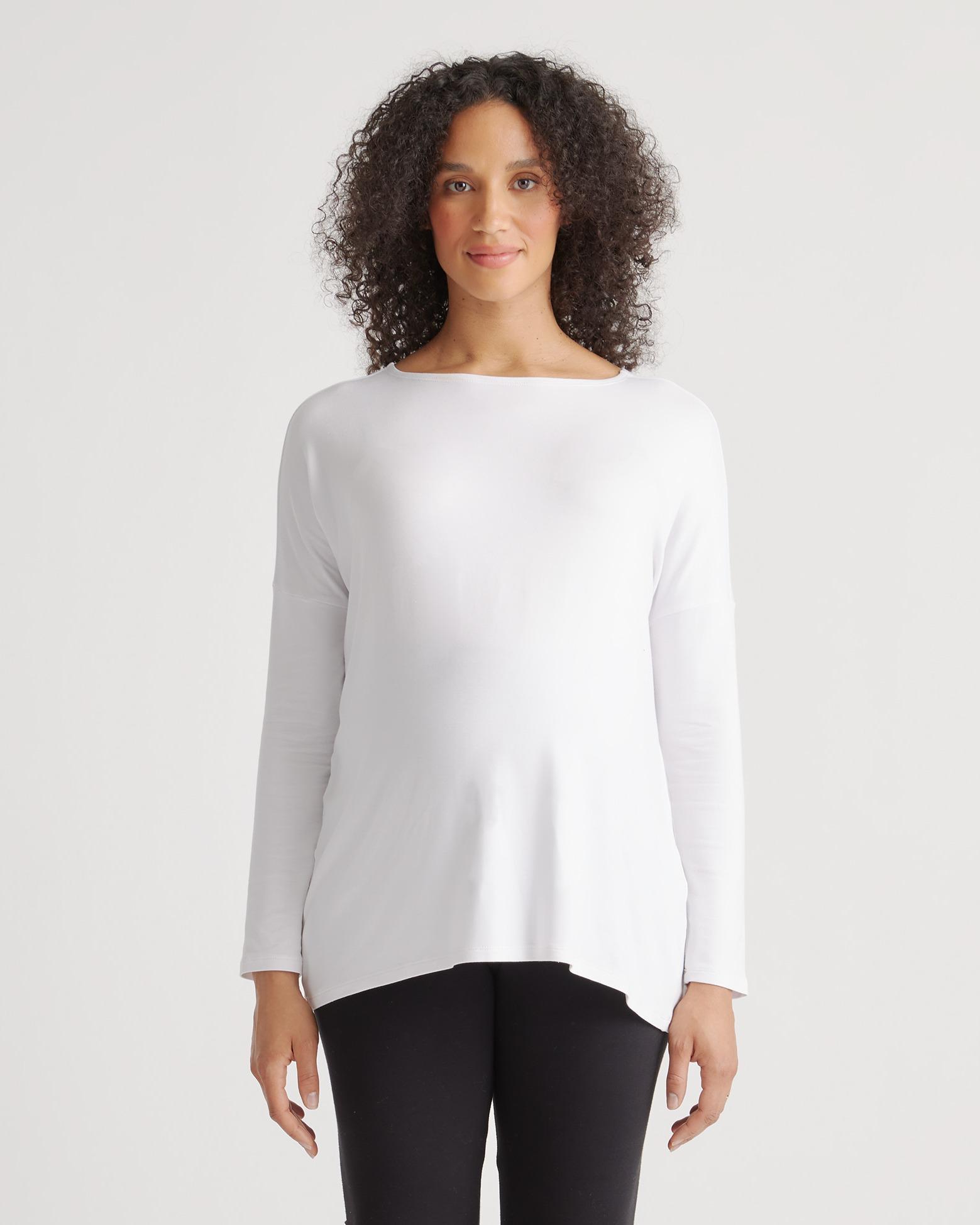 Quince | Women's Bamboo Jersey Maternity Long Sleeve T-Shirt Product Image