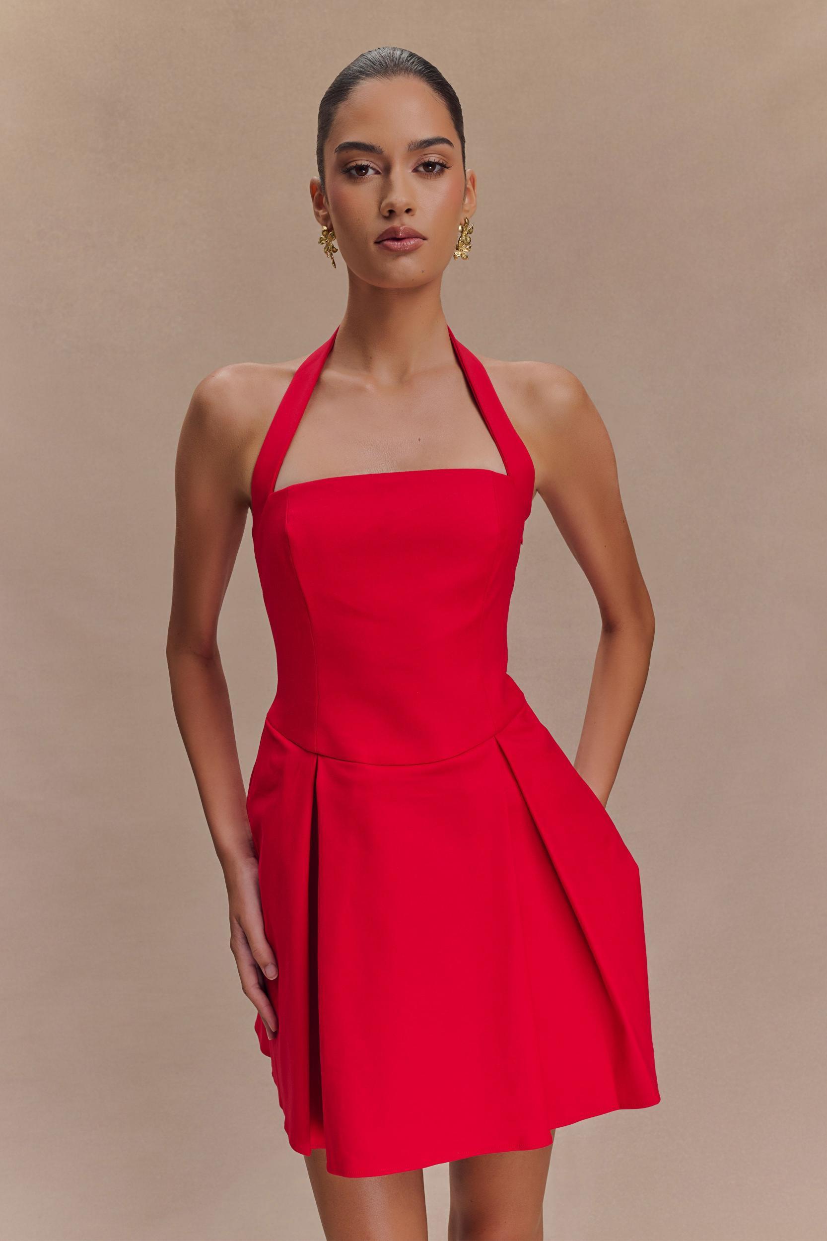 Julia Halter Mini Dress - Red Product Image