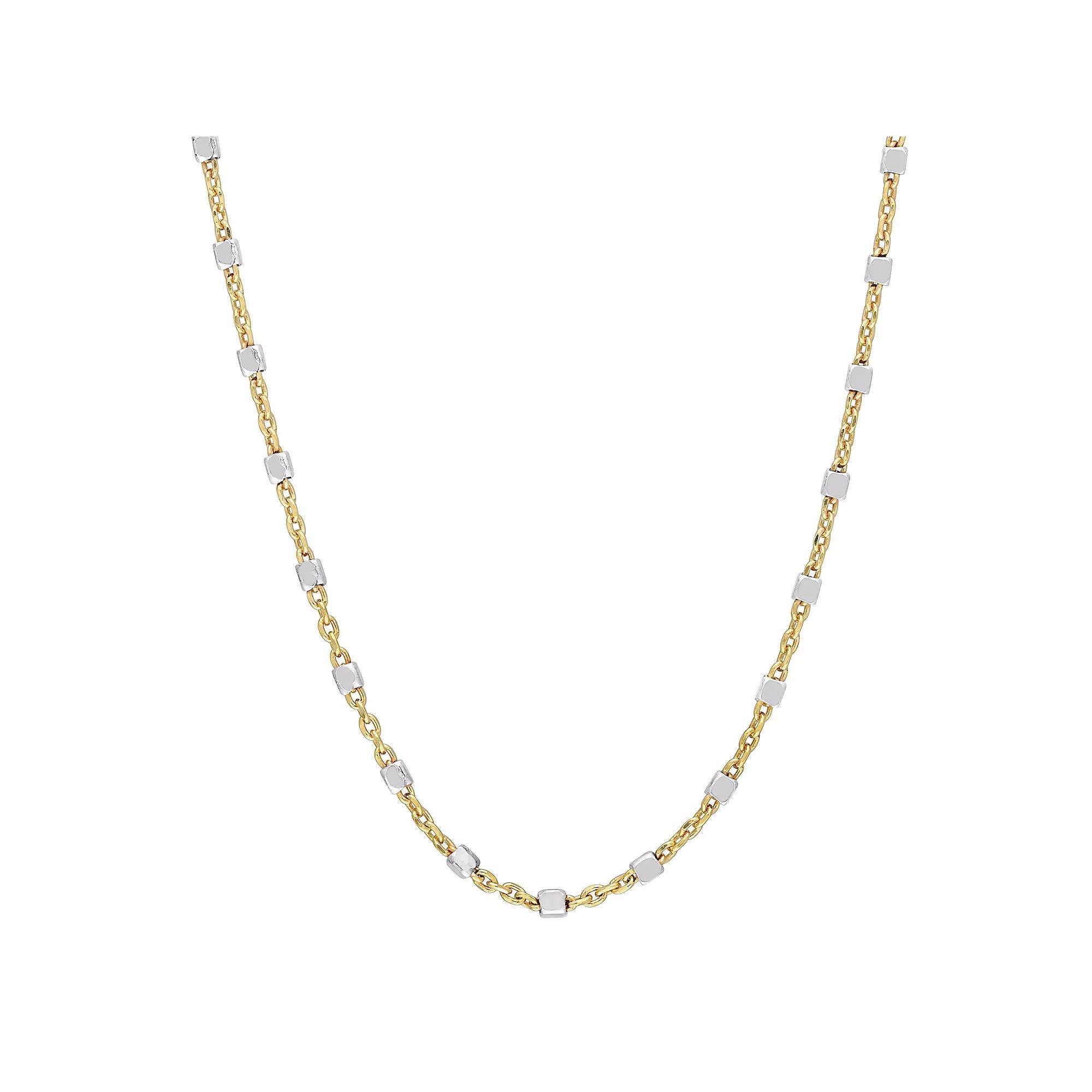 Stella Grace 18k Gold & Sterling Silver Bead Chain Necklace, Womens 18k Rose Gold Tone Product Image