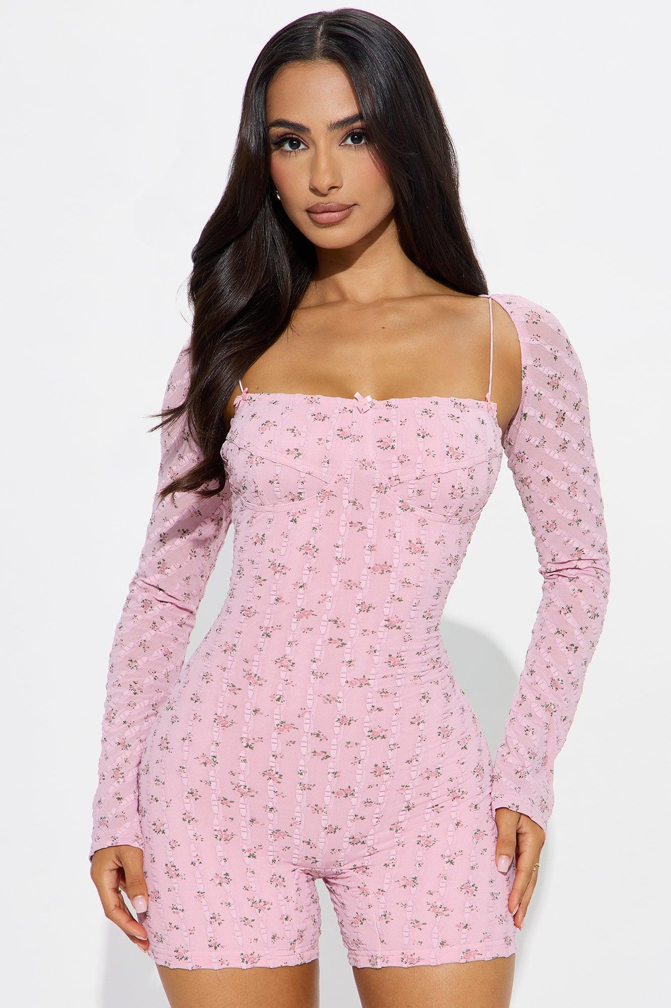 Zephyra Floral Romper Set - Light Pink Product Image