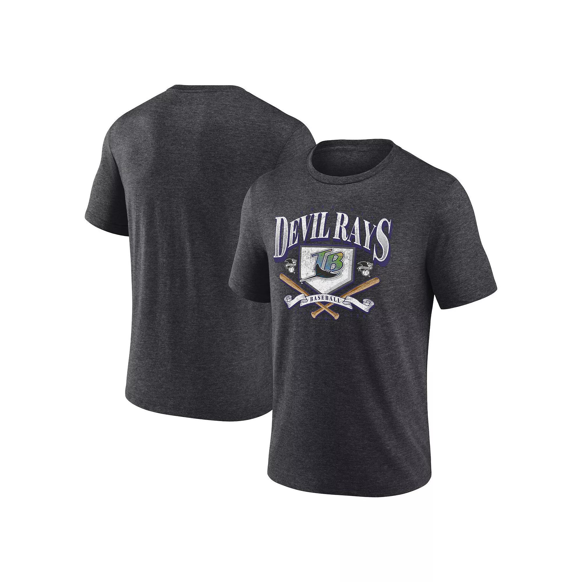 Men's Fanatics Branded Heather Charcoal Tampa Bay Rays Home Team Tri-Blend T-Shirt, Size: 3XL Product Image