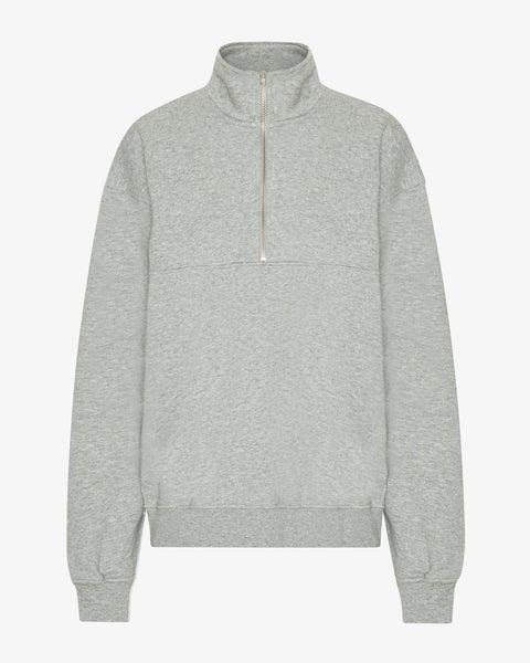 Organic Quarter Zip - Heather Grey Product Image