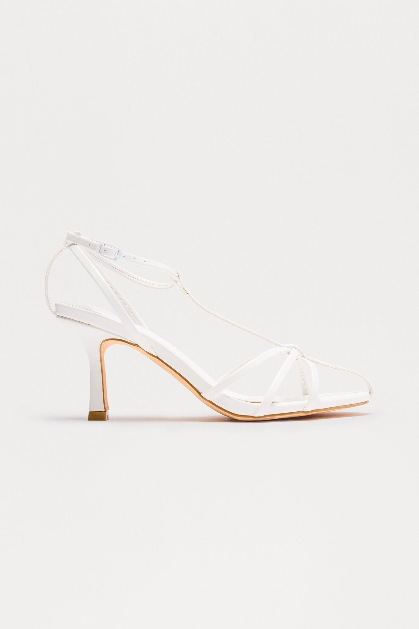 Tay Heeled Sandals - White Product Image