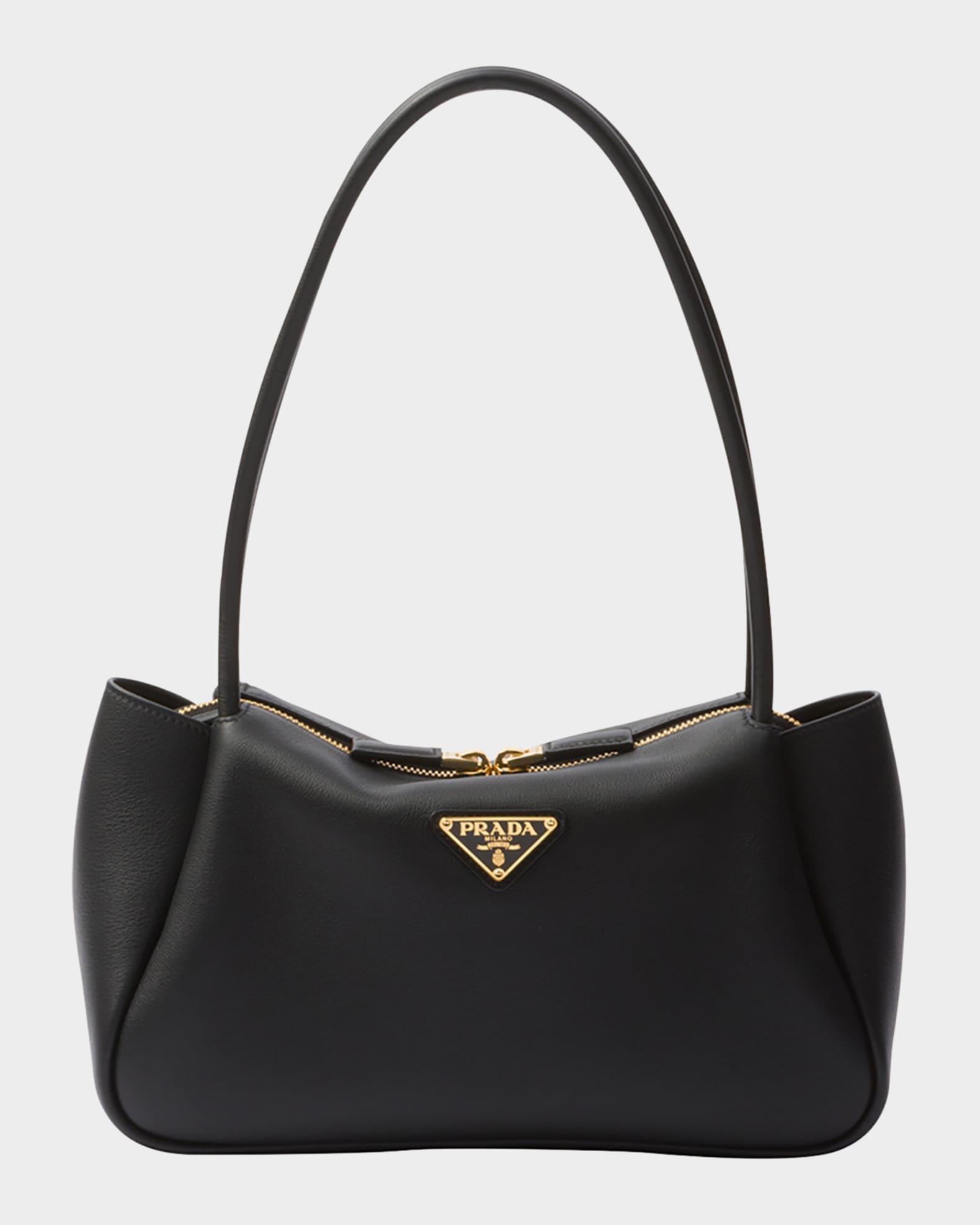 Medium Zip Grain Leather Shoulder Bag Product Image