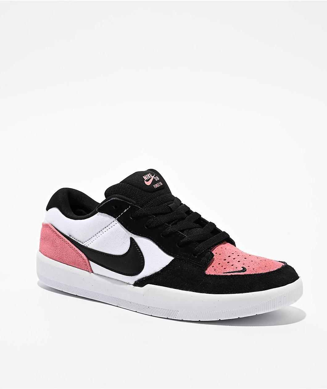 Nike SB Force 58 Pink Salt, Black & White Skate Shoes Product Image
