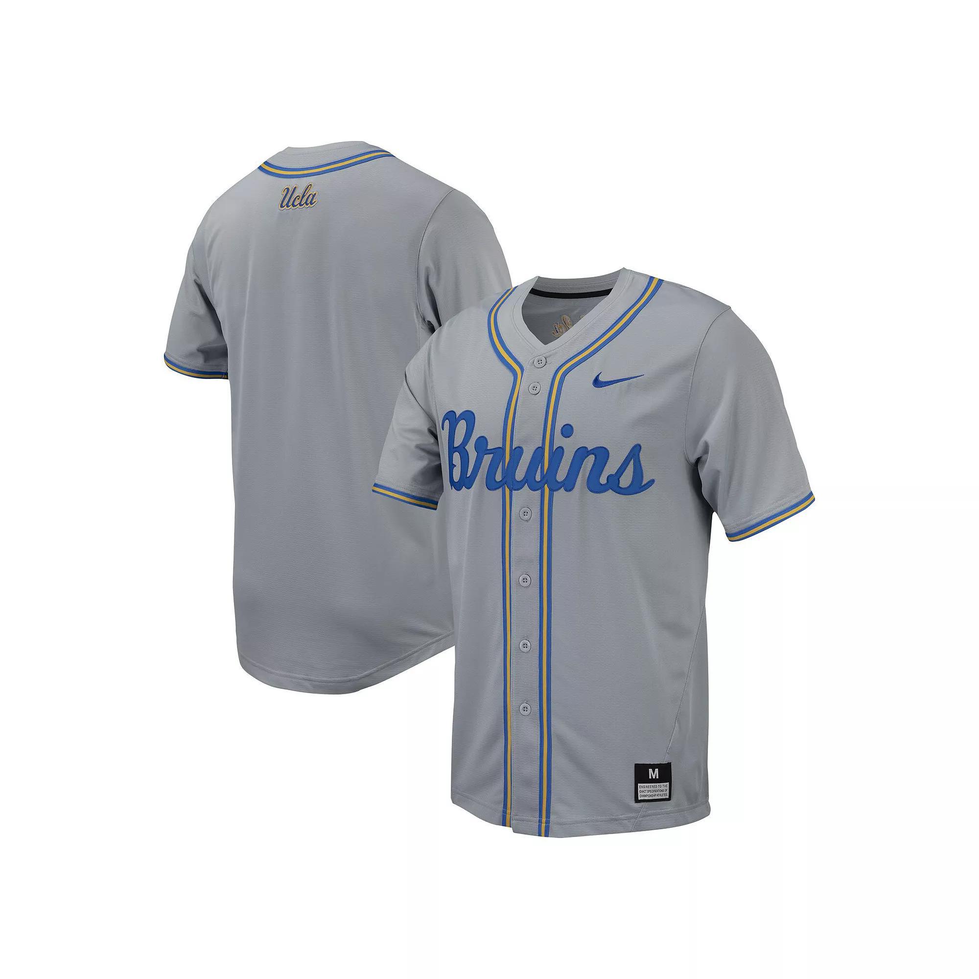 Men's Nike Gray UCLA Bruins Replica Full-Button Baseball Jersey, Size: Small, Grey Product Image
