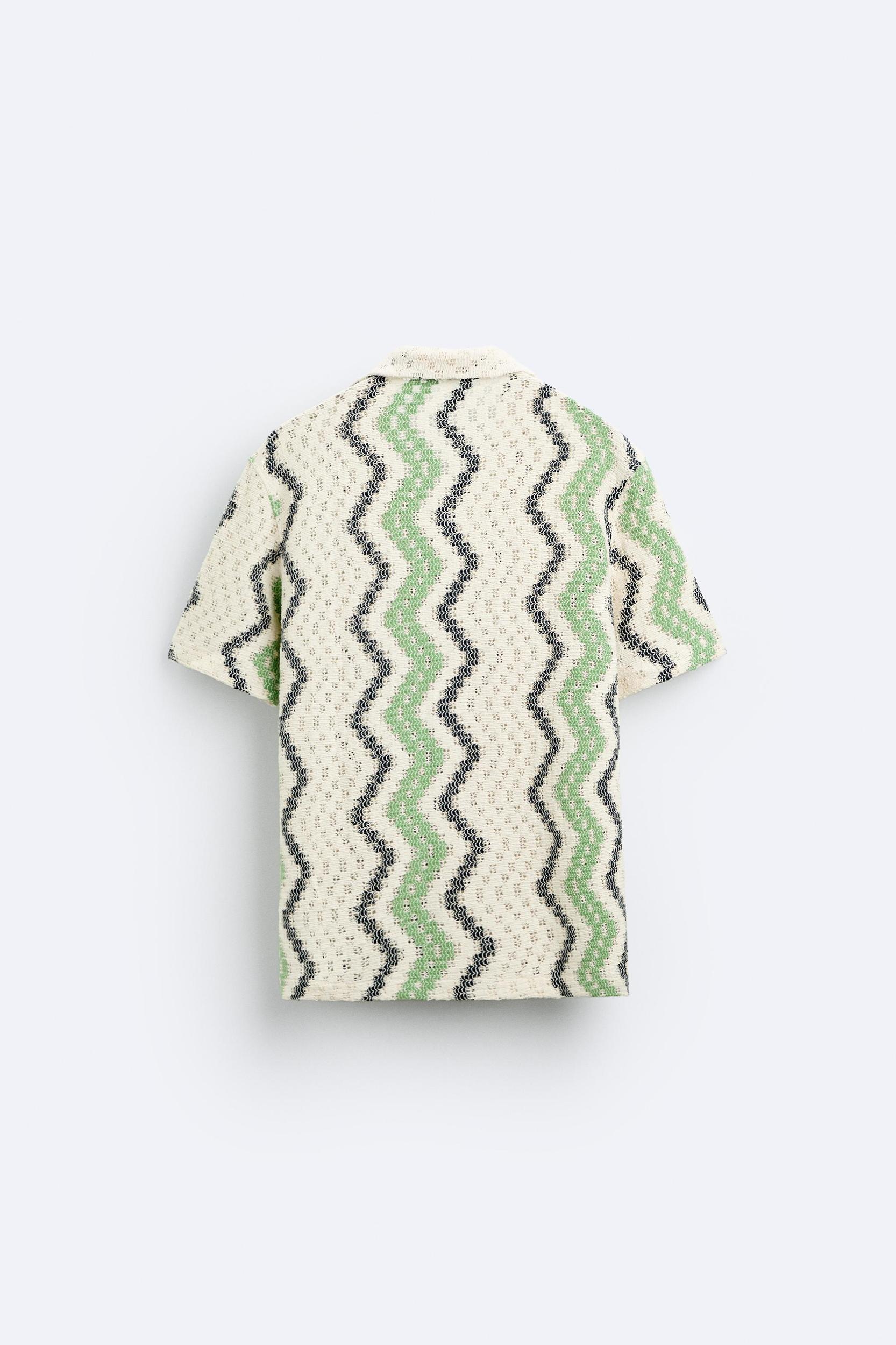 GEOMETRIC CROCHET SHIRT Product Image