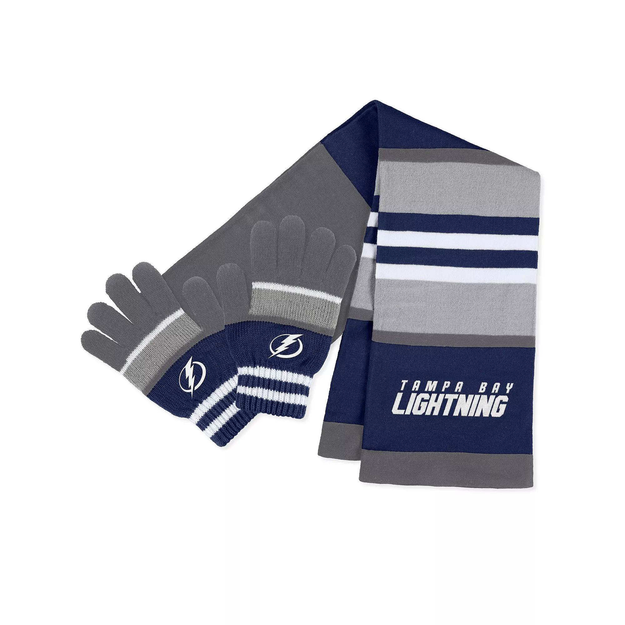 Women's WEAR by Erin Andrews Los Angeles Kings Stripe Glove & Scarf Set, Kgs Team Product Image