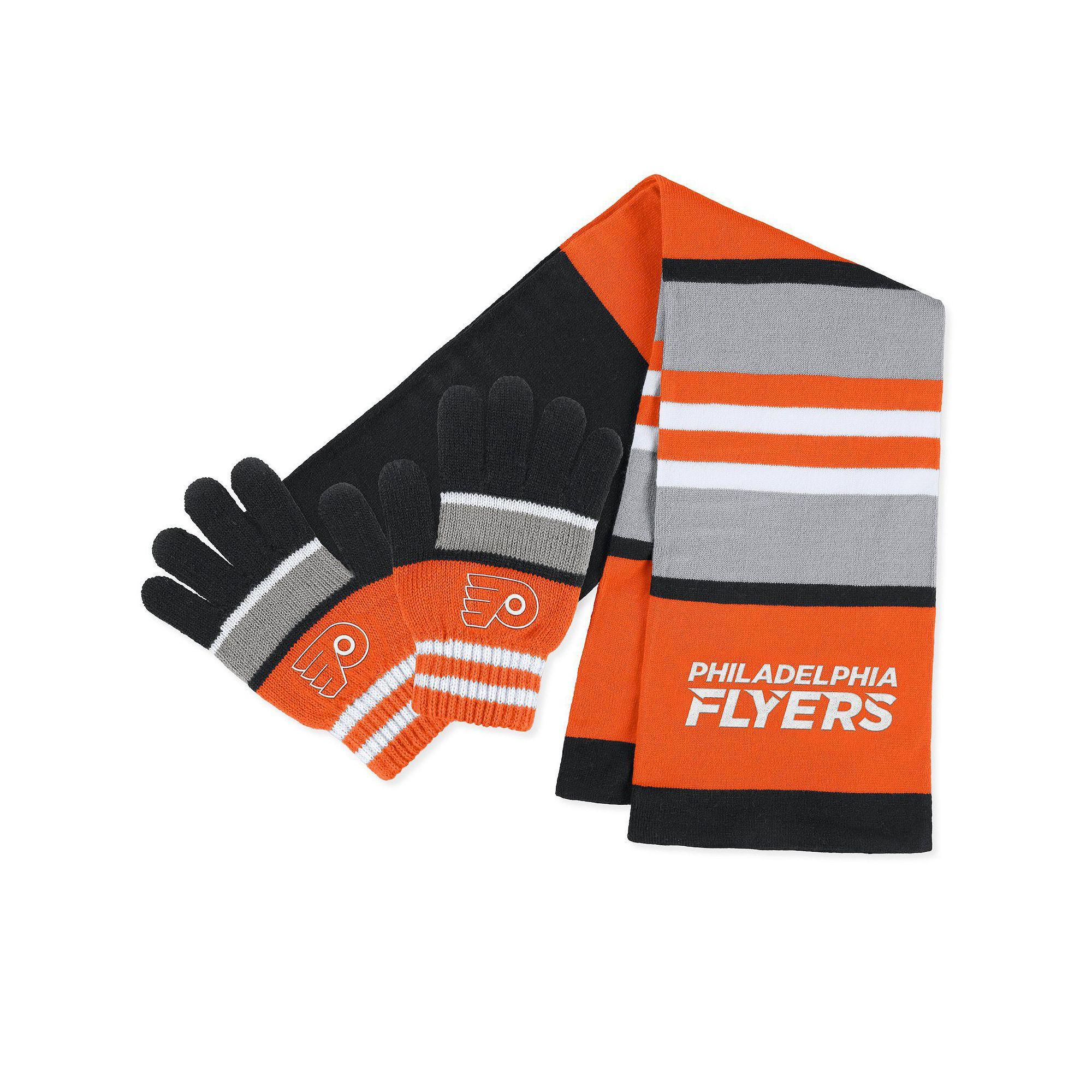 Women's WEAR by Erin Andrews Philadelphia Flyers Stripe Glove & Scarf Set, Fly Team Product Image