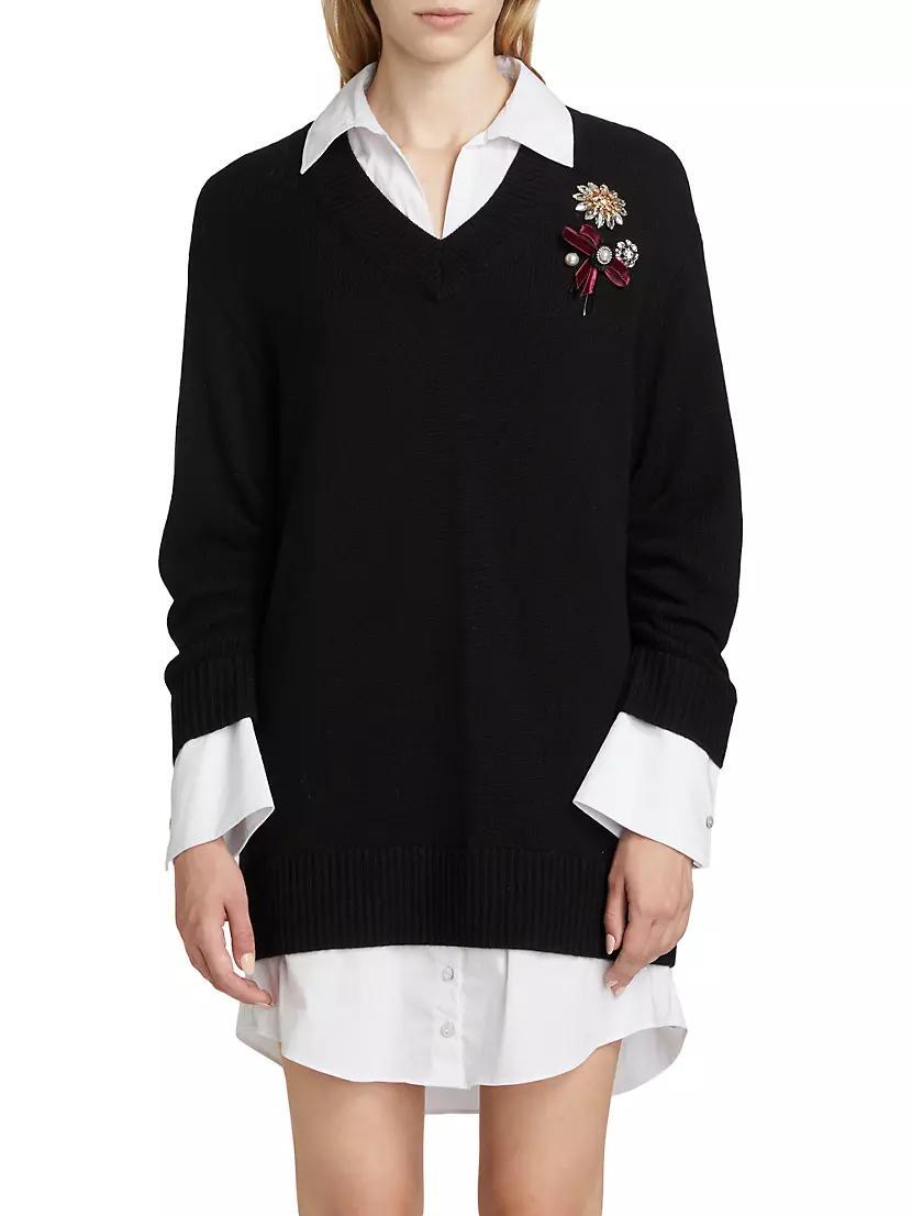 Santina Brooch Sweater Minidress Product Image