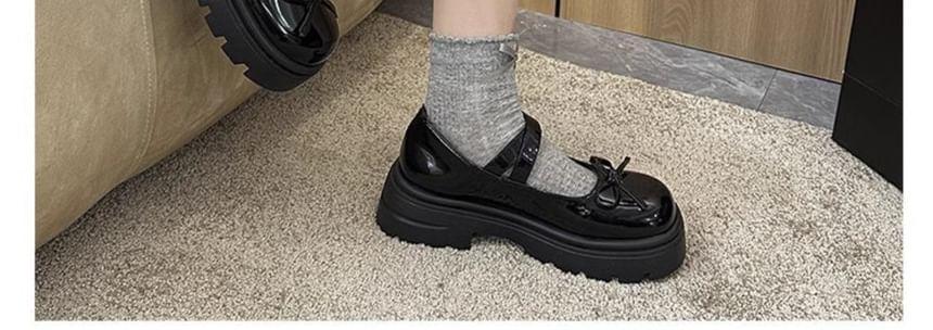 Faux Leather Platform Mary Jane Shoes Product Image