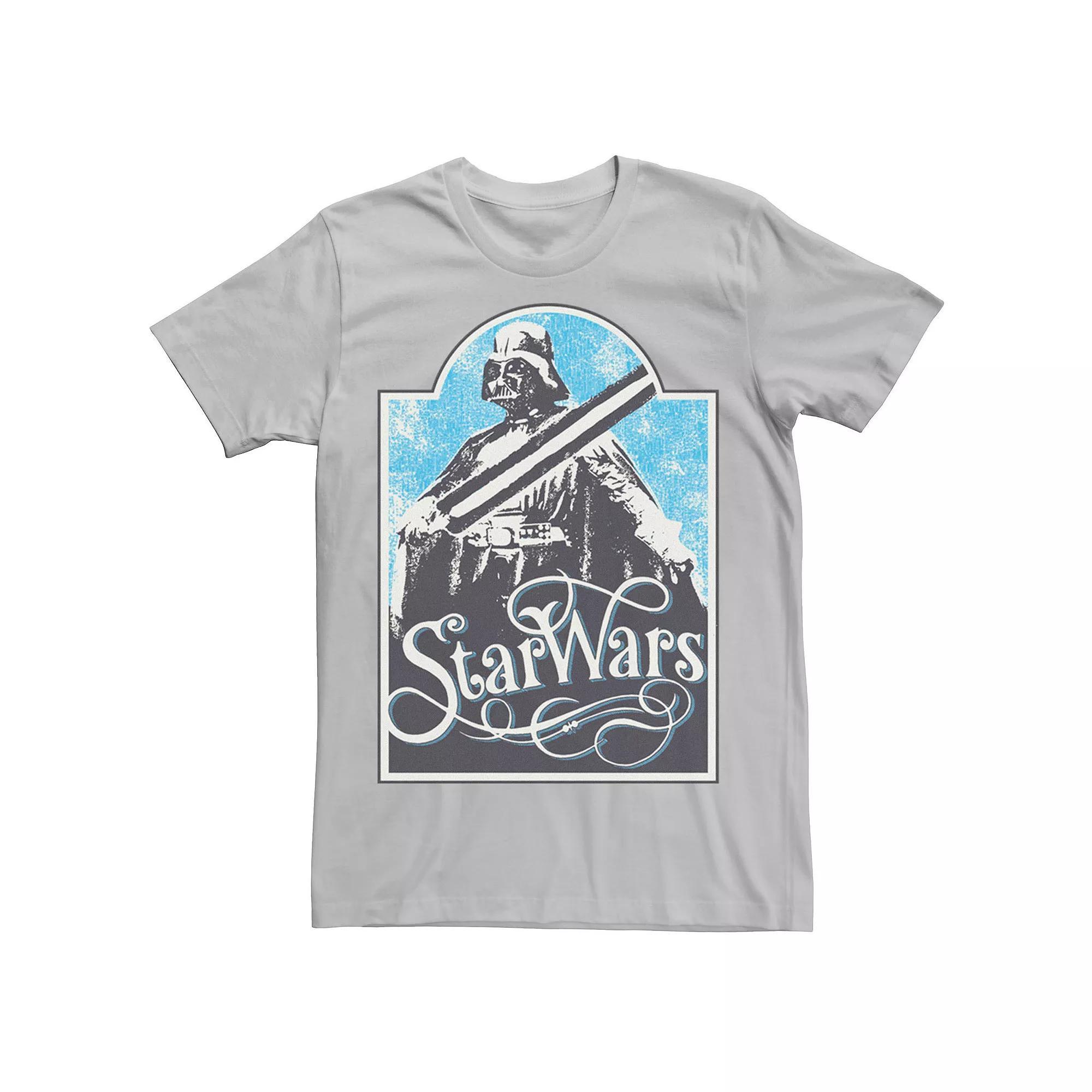 Men's Star Wars Retro Darth Vader Poster Tee, Size: Large, Royal Grey Product Image