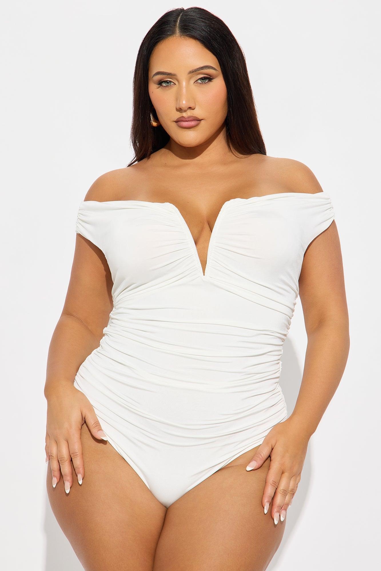 Kore Ruched Off Shoulder Bodysuit - Ivory Product Image