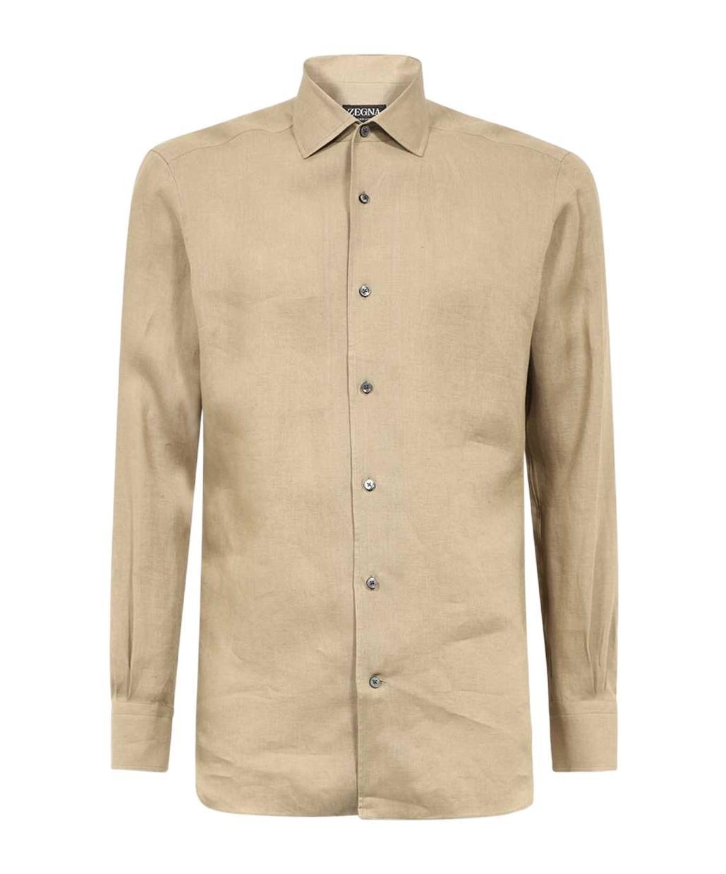 ZEGNA Long-sleeved Shirt In Nude Product Image