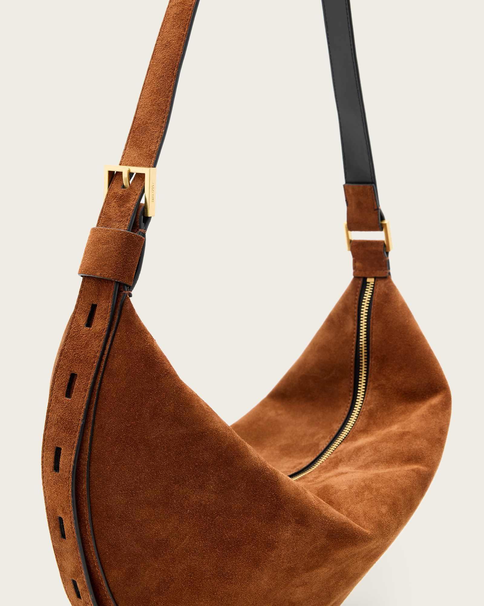 Half Moon Large Suede Crossbody Bag Product Image