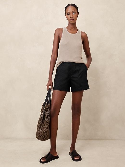 Linen-Blend Pull-On Short Product Image