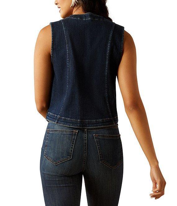 Ariat Stretch Denim V-Neck Notched Hem Tailored Vest Product Image