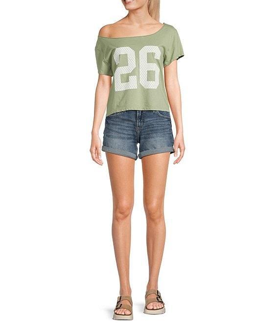 Originality Off The Shoulder Graphic Short Sleeve T-Shirt Product Image