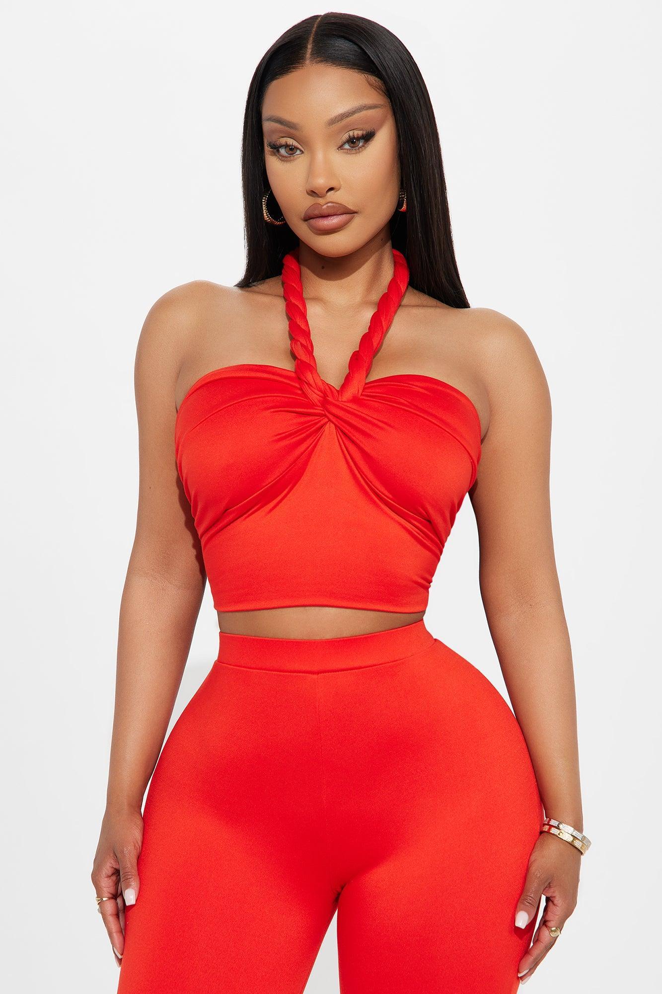 Heatwave Hottie Halter Capri Set - Tomato Red Product Image